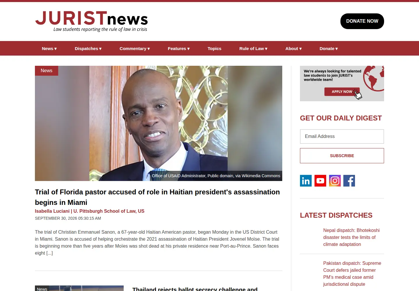 Screenshot of jurist.org