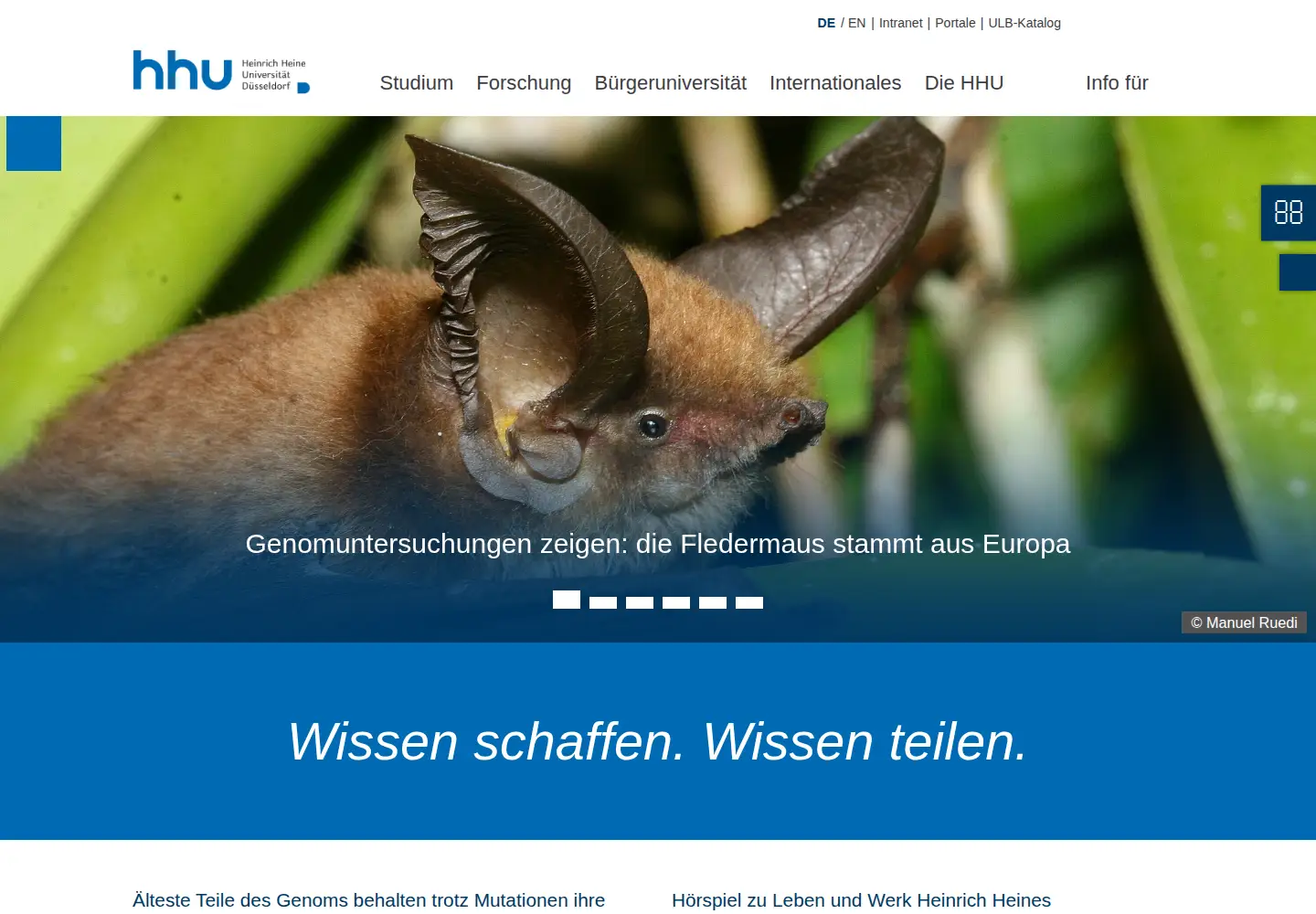 Screenshot of hhu.de