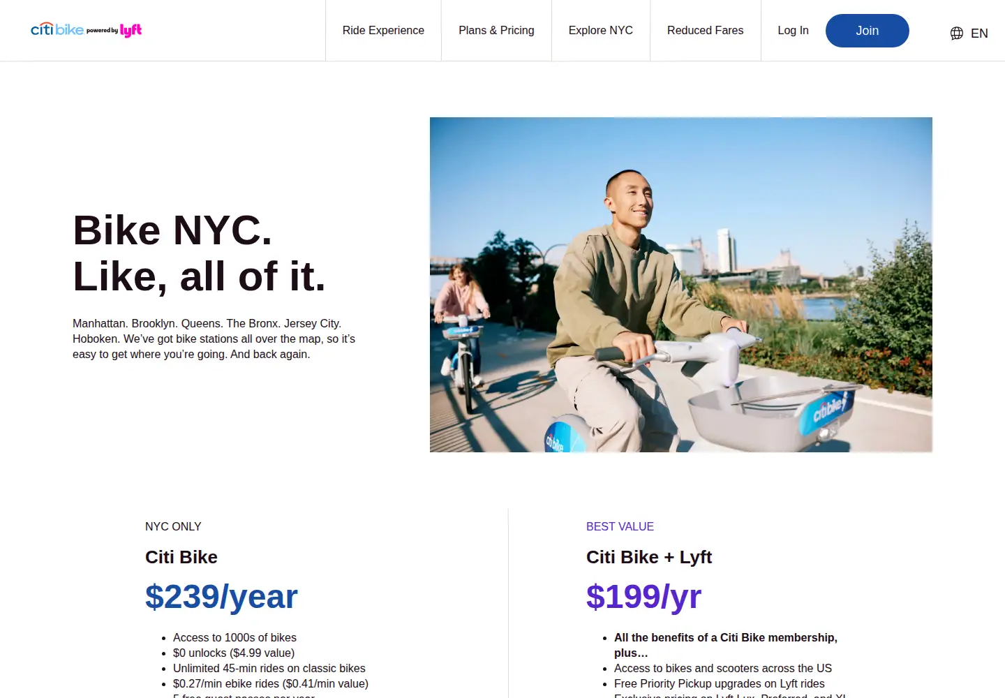 Screenshot of citibikenyc.com