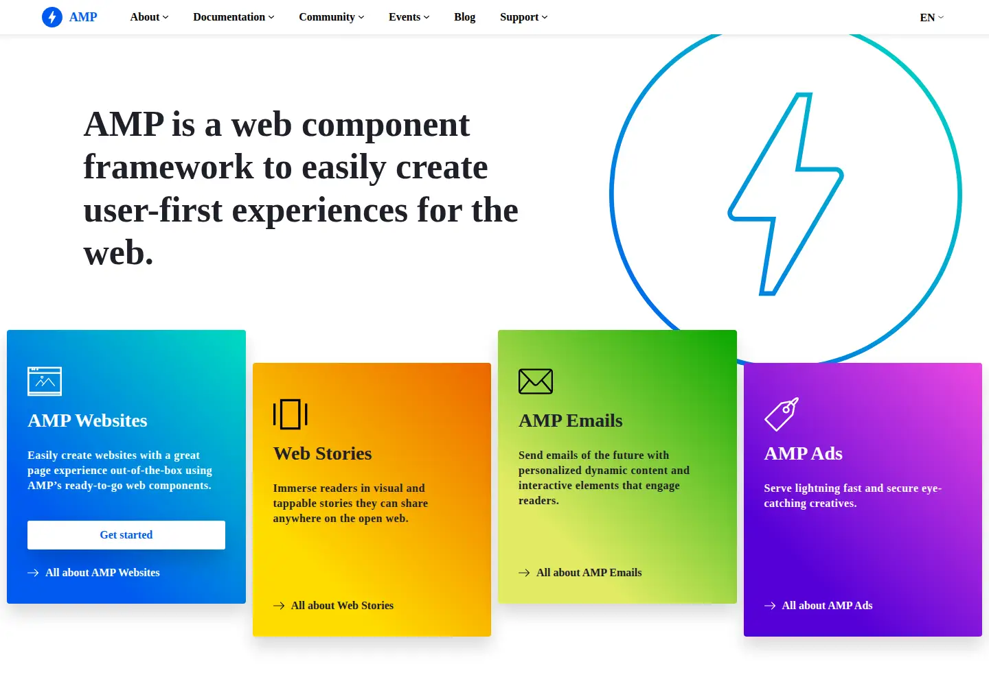 Screenshot of ampproject.org