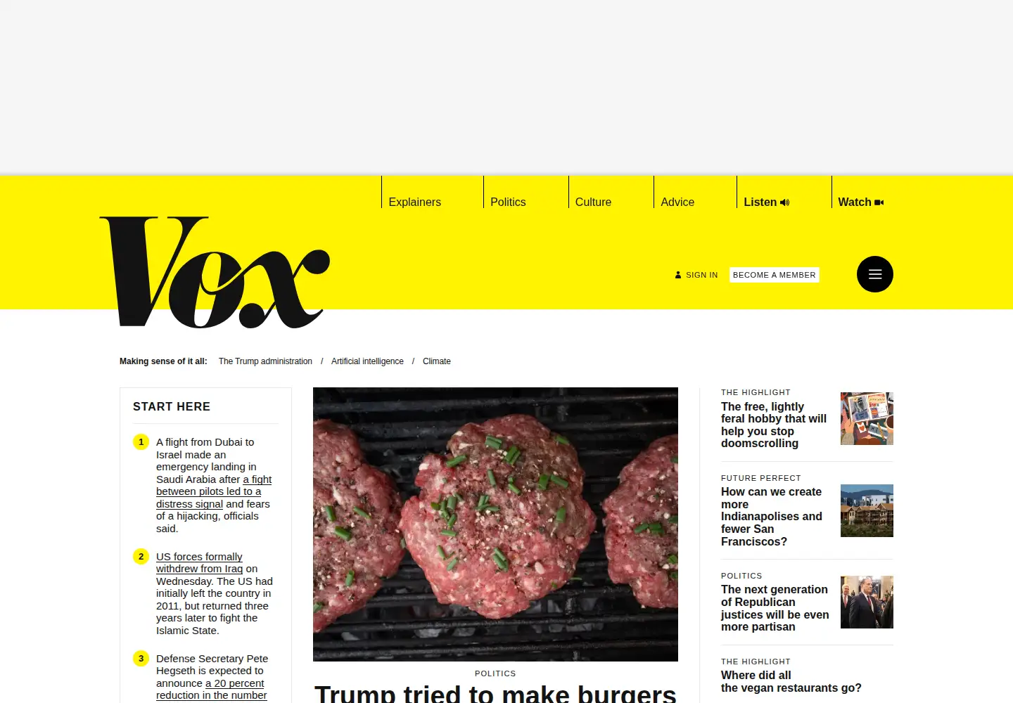 Screenshot of vox.com