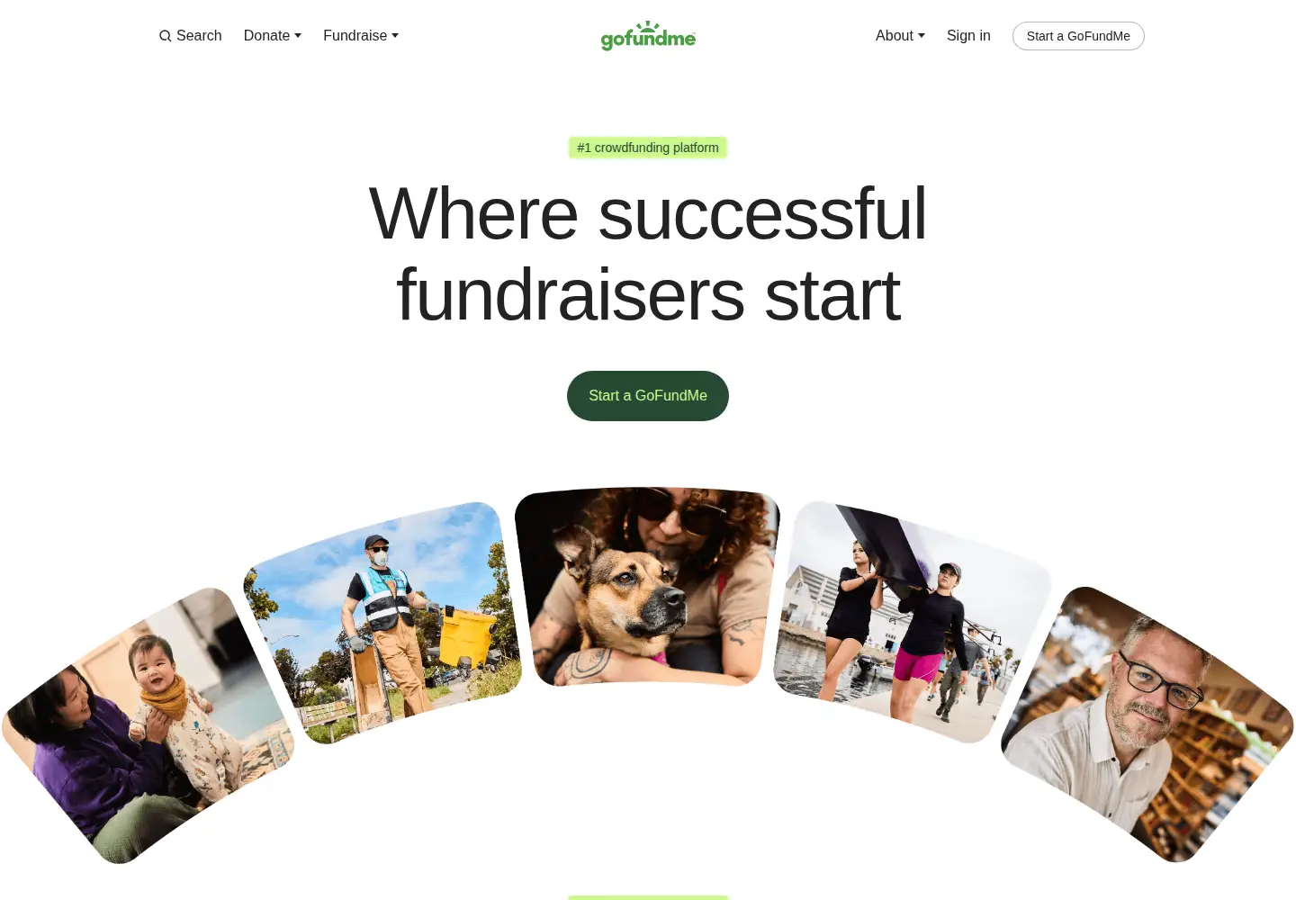 Screenshot of gofundme.com