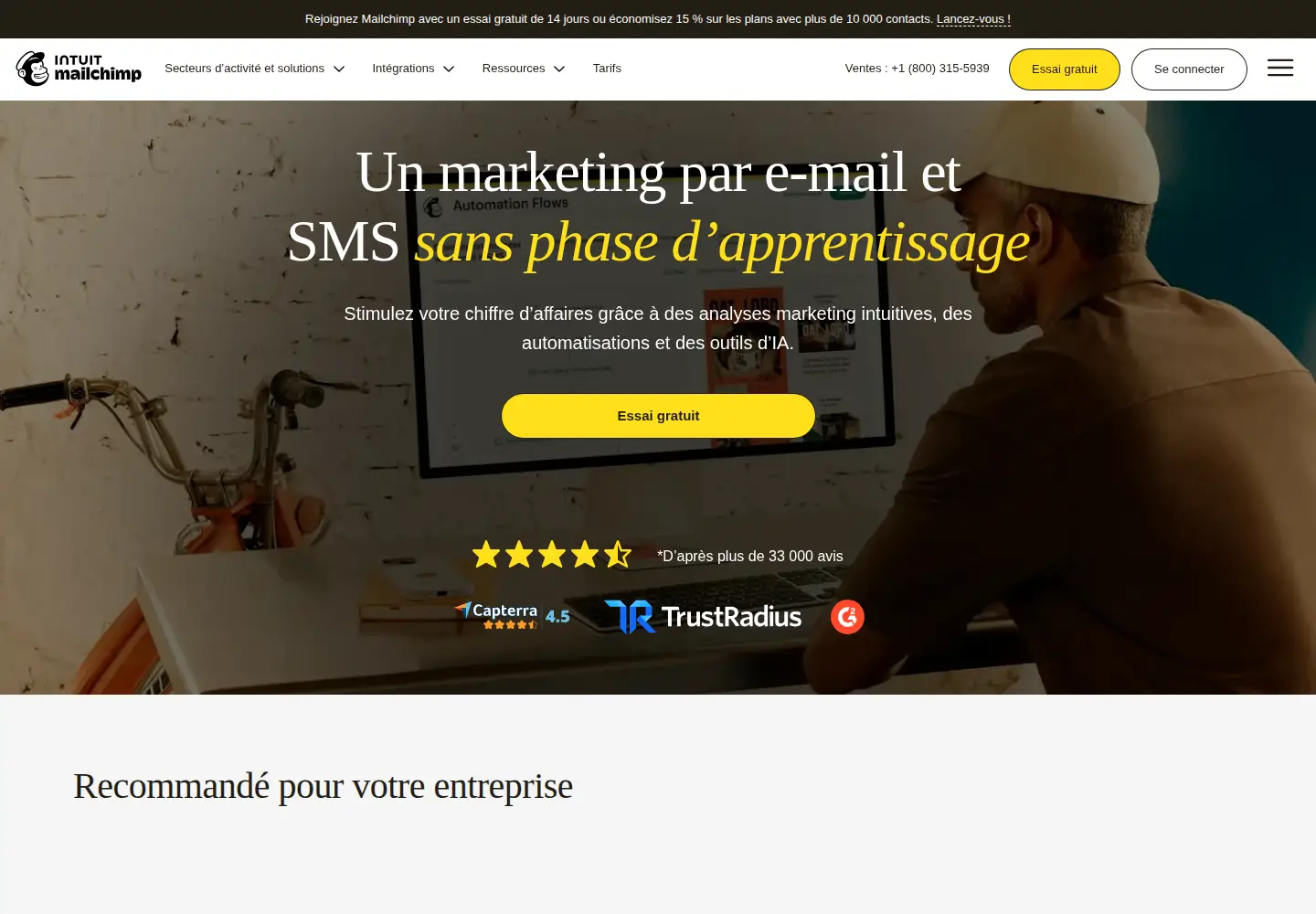Screenshot of mailchi.mp