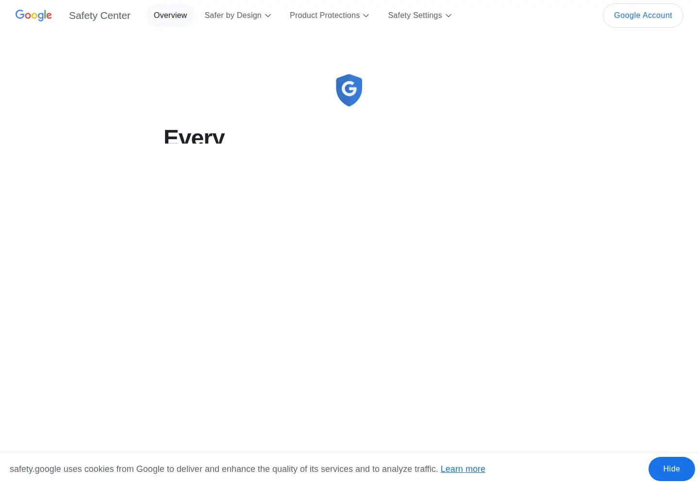 Screenshot of safety.google