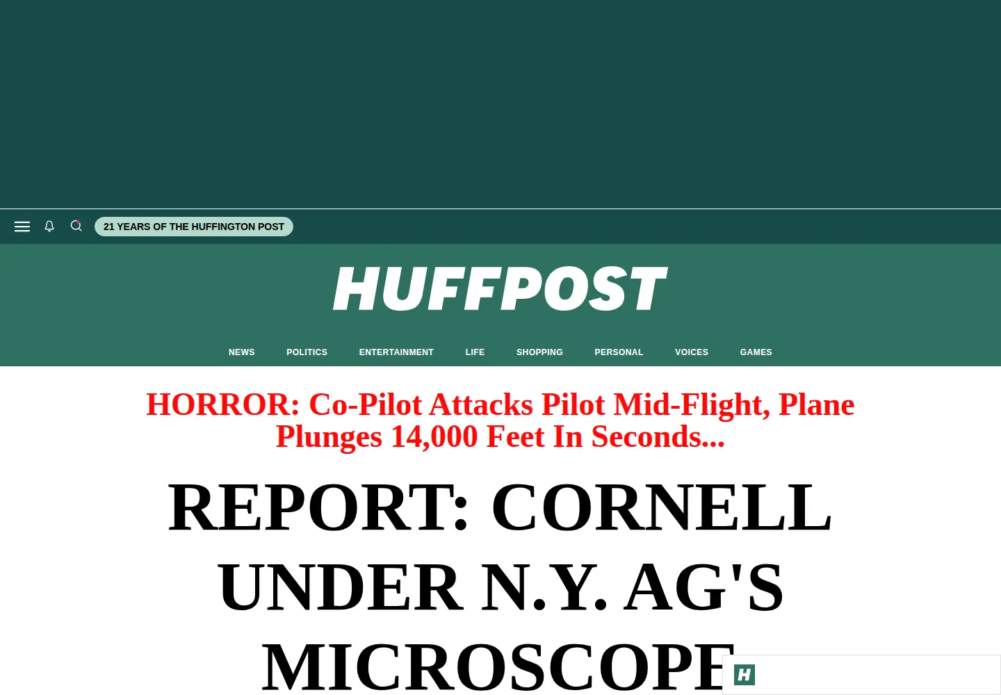 Screenshot of huffpost.com