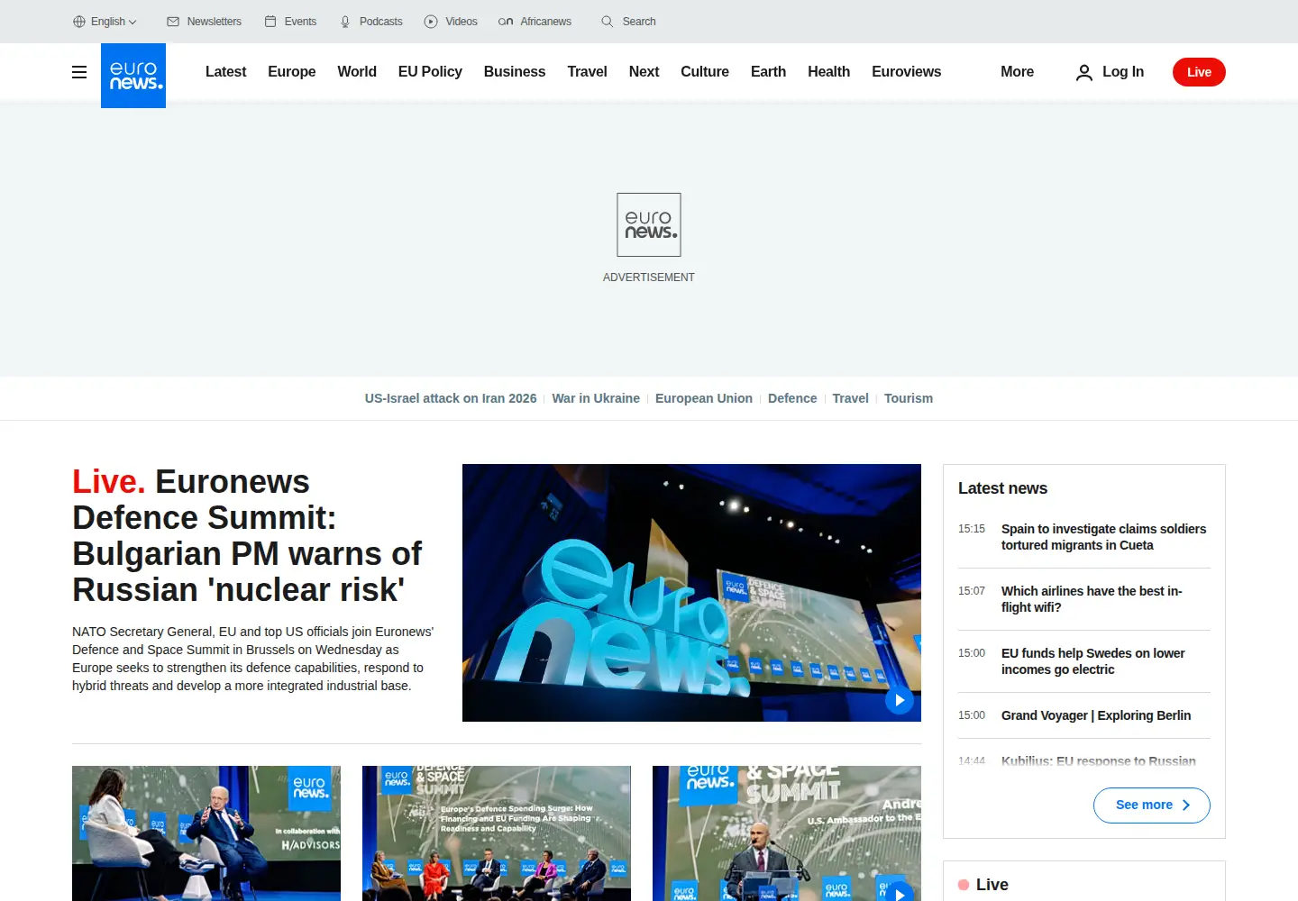 Screenshot of euronews.com