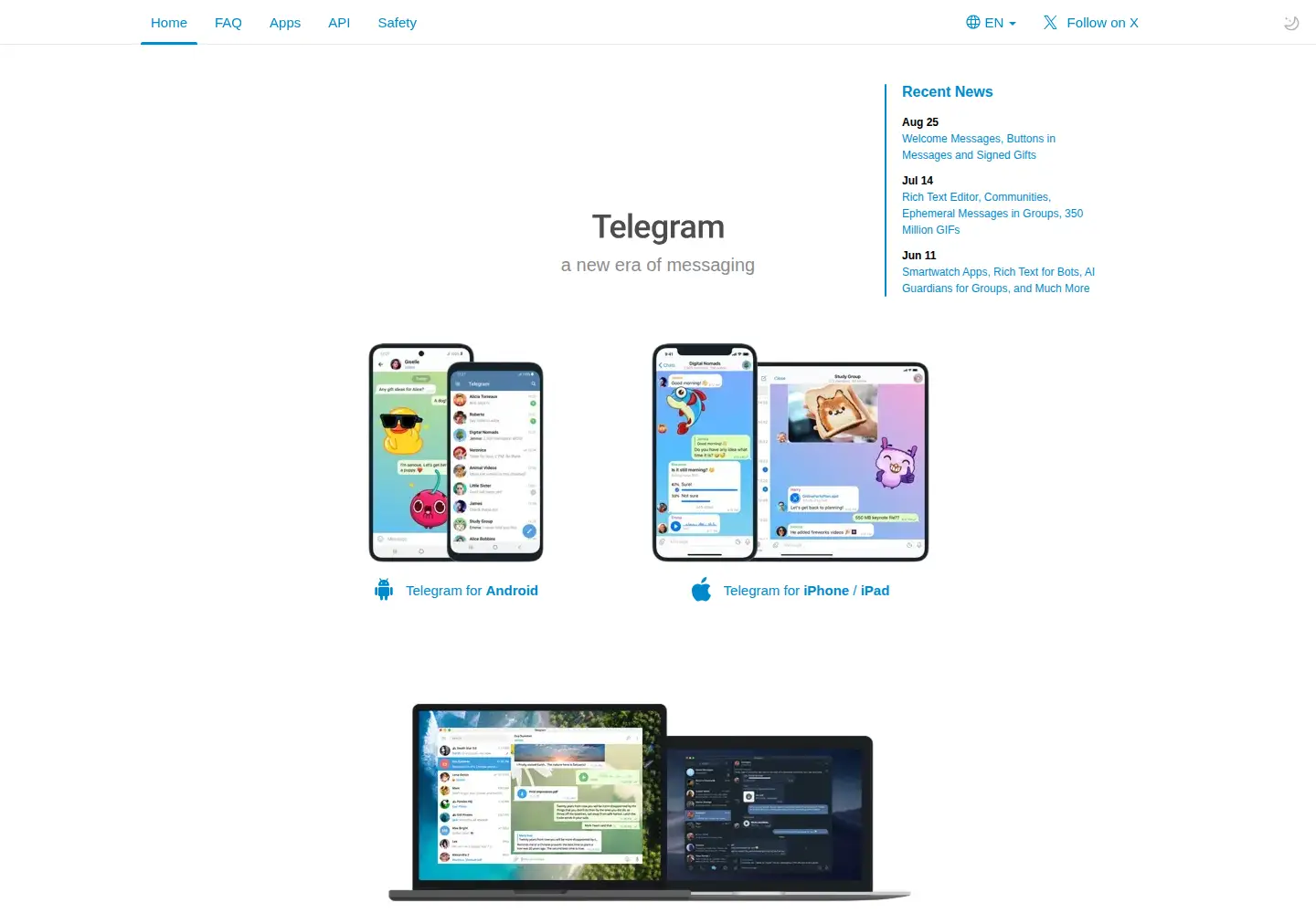 Screenshot of telegram.me