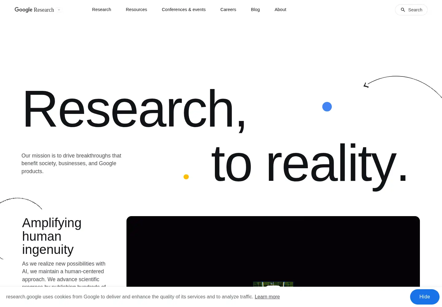 Screenshot of research.google