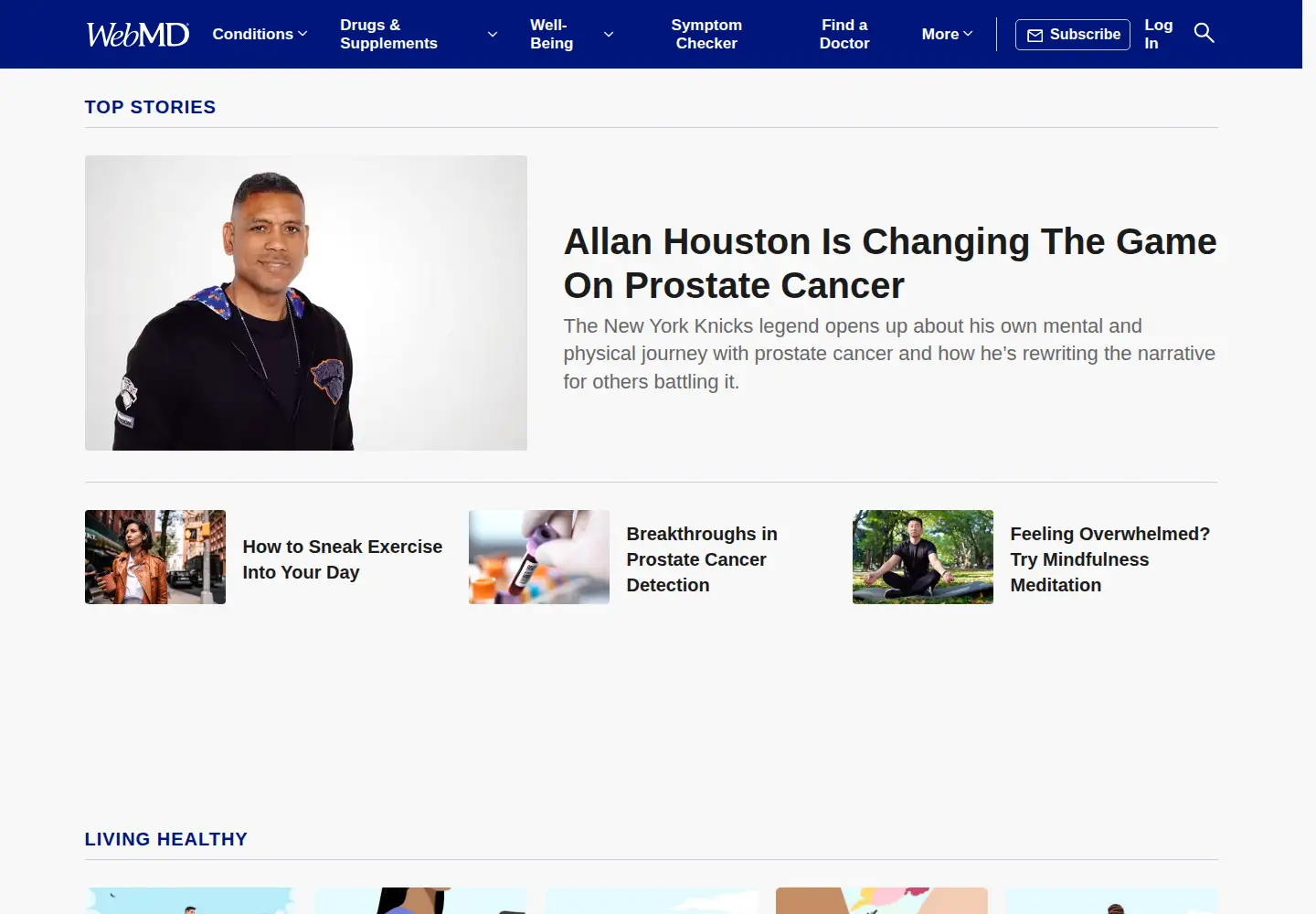 Screenshot of webmd.com