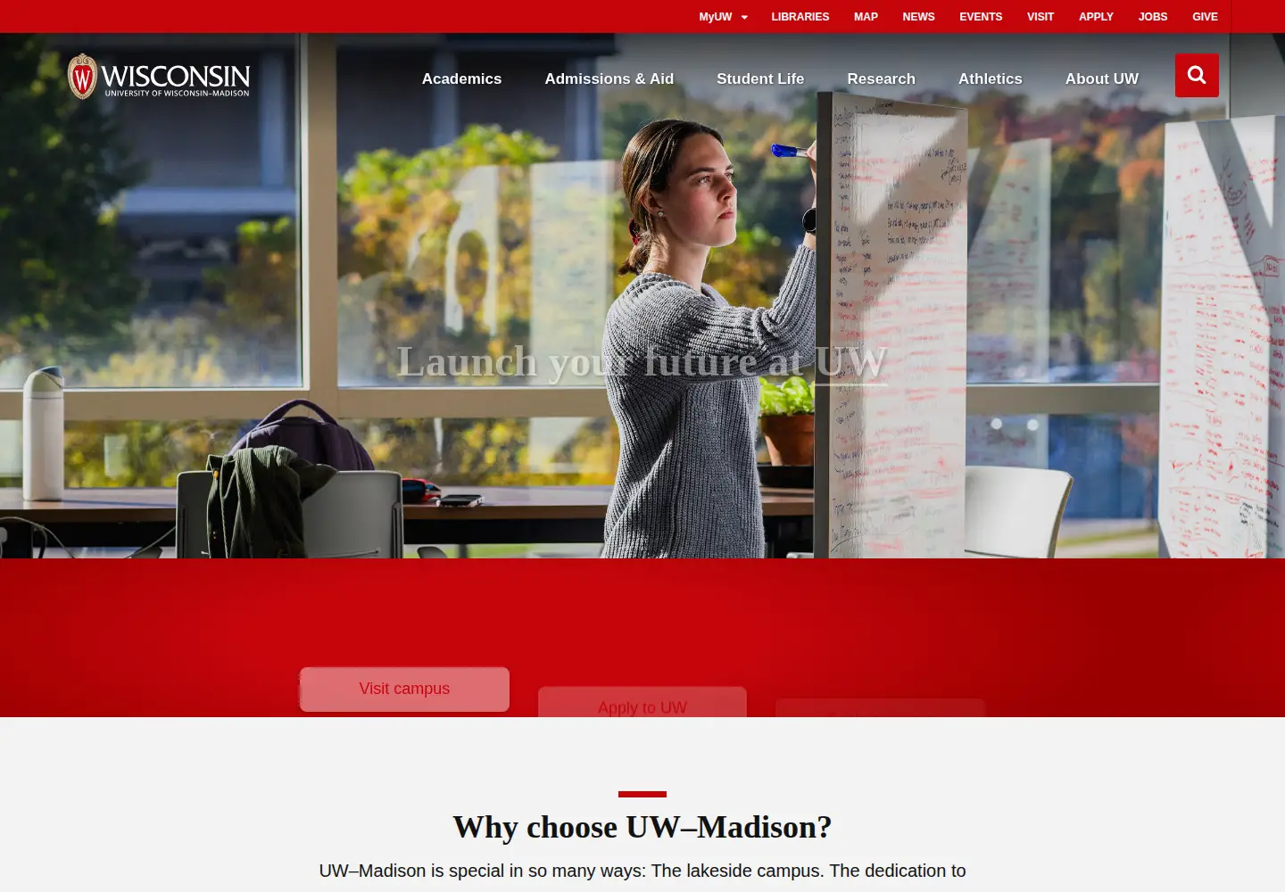 Screenshot of wisc.edu