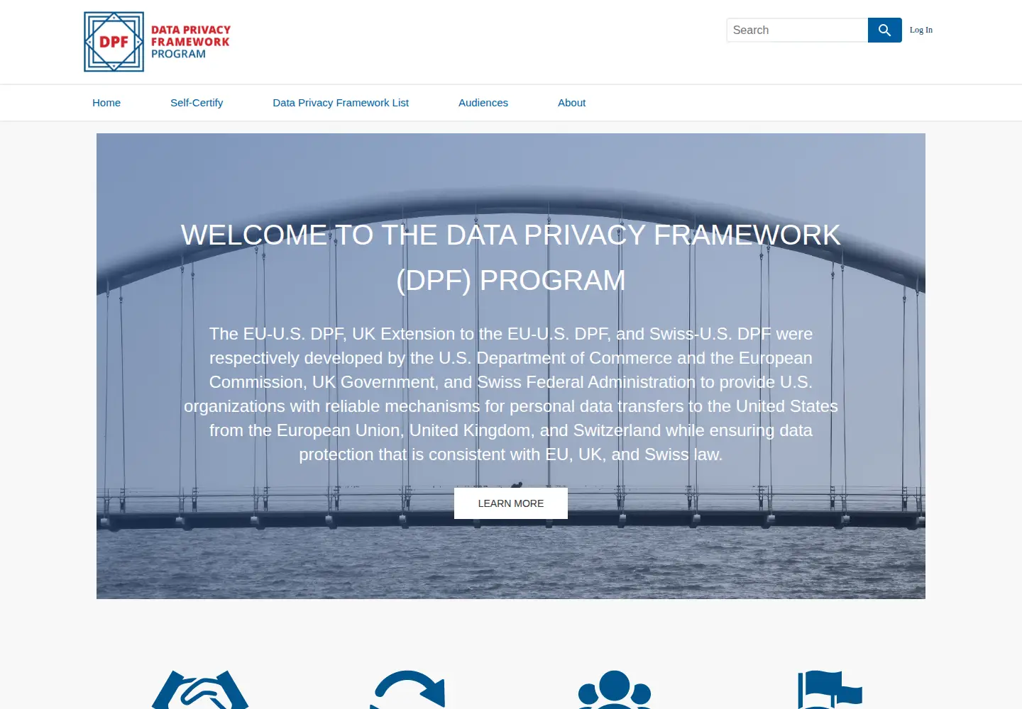 Screenshot of dataprivacyframework.gov