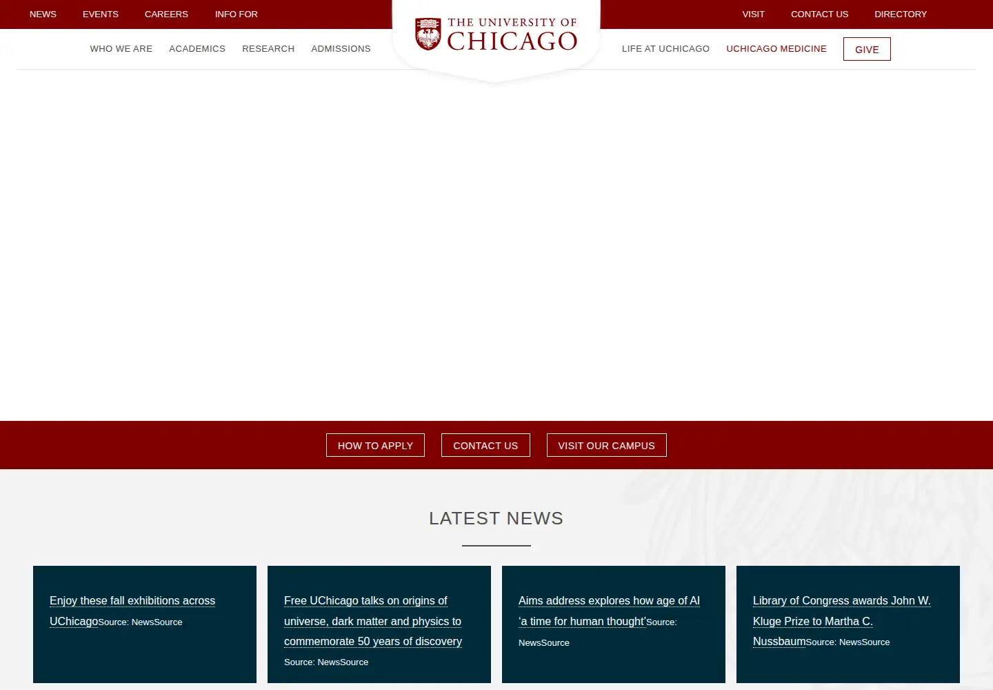 Screenshot of uchicago.edu