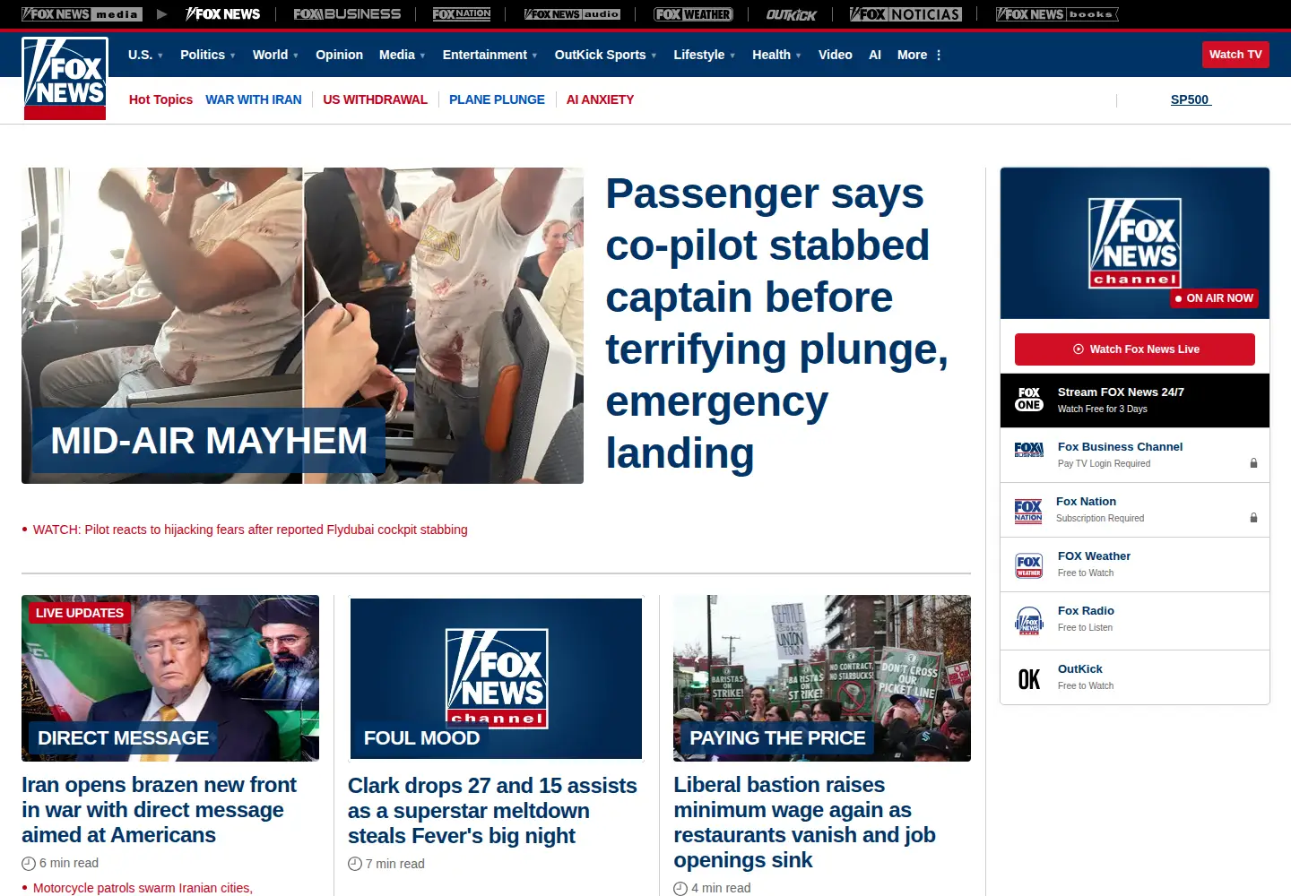 Screenshot of foxnews.com