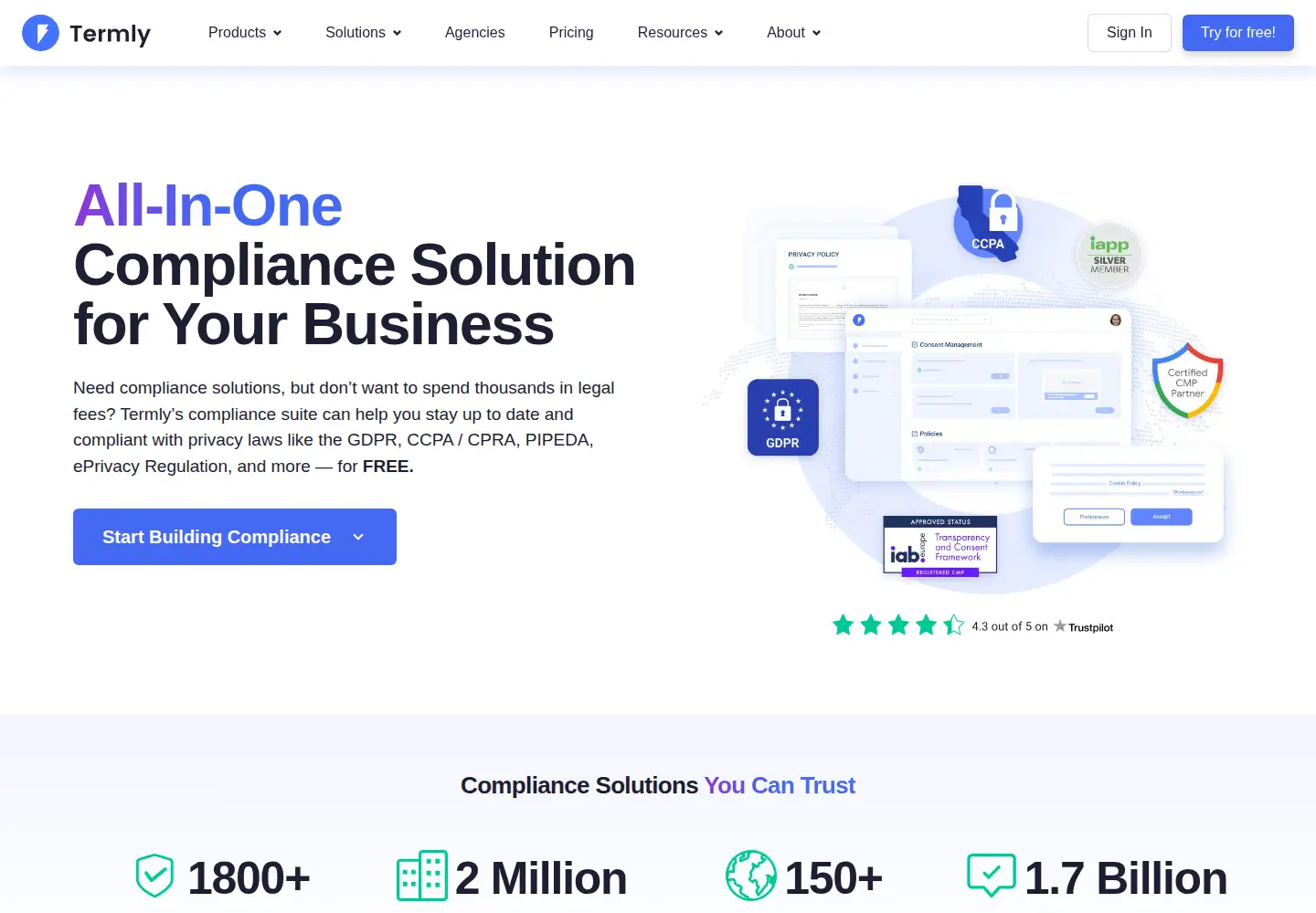 Screenshot of termly.io