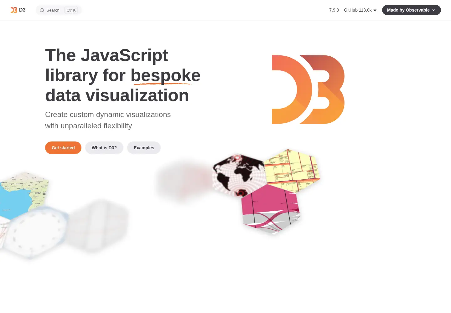 Screenshot of d3js.org