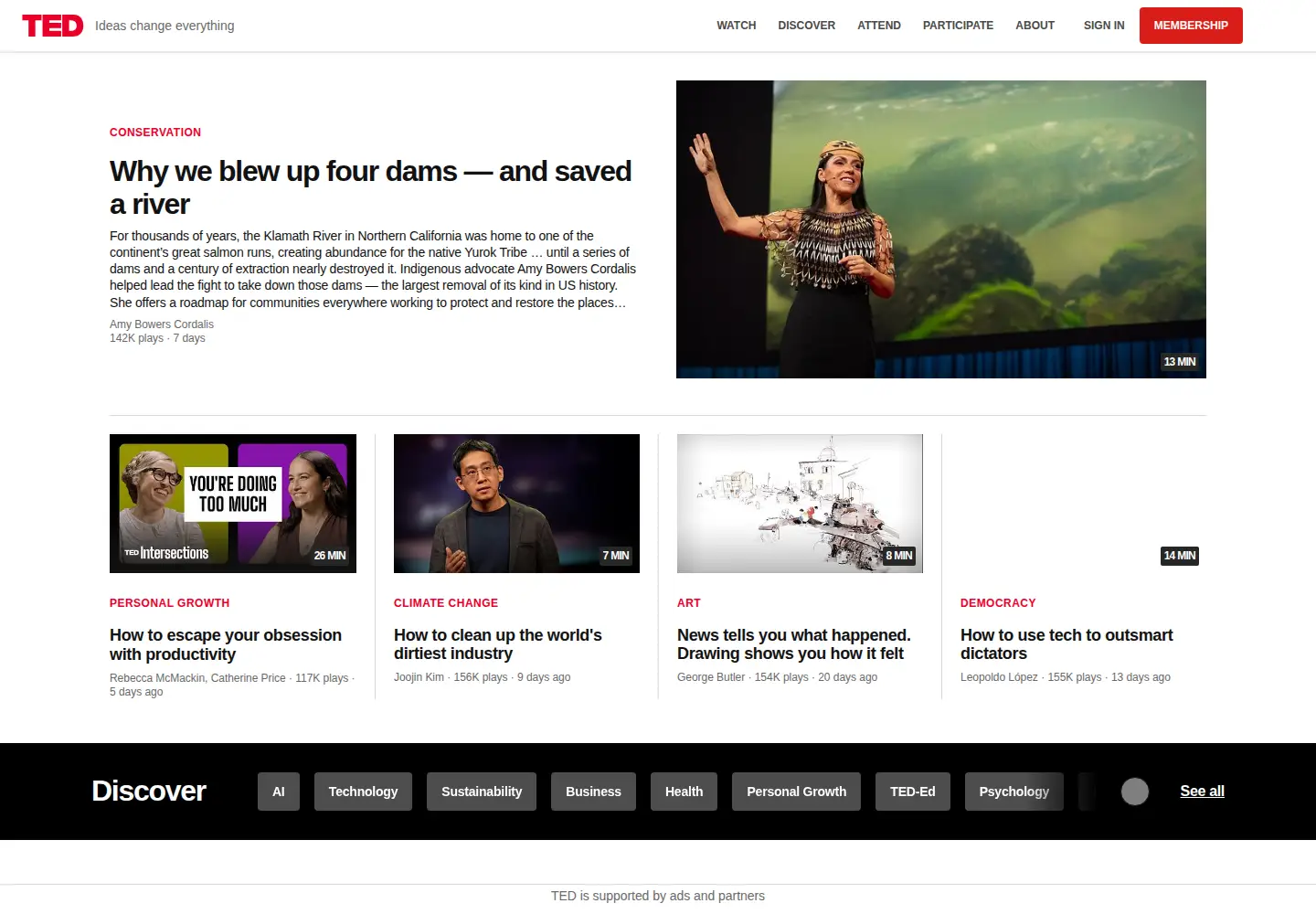 Screenshot of ted.com