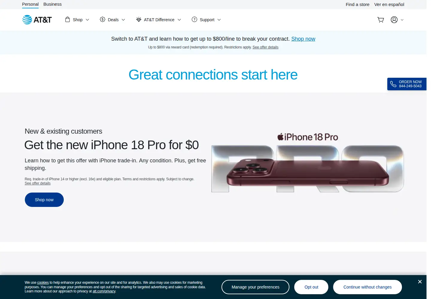 Screenshot of att.com
