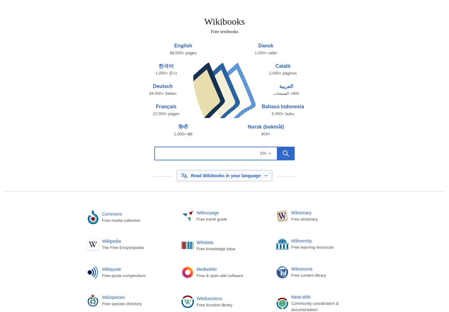 Screenshot of wikibooks.org