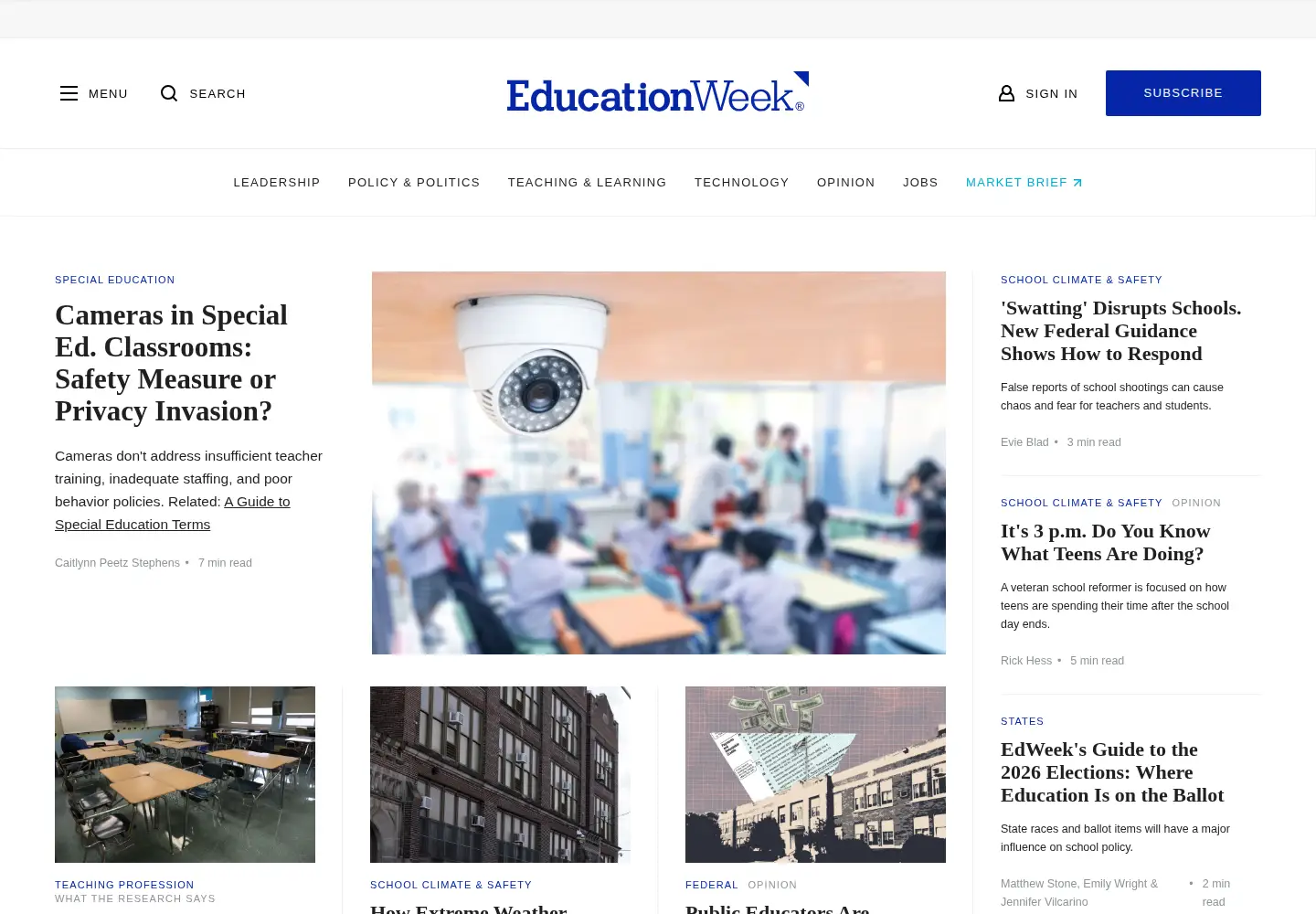 Screenshot of edweek.org