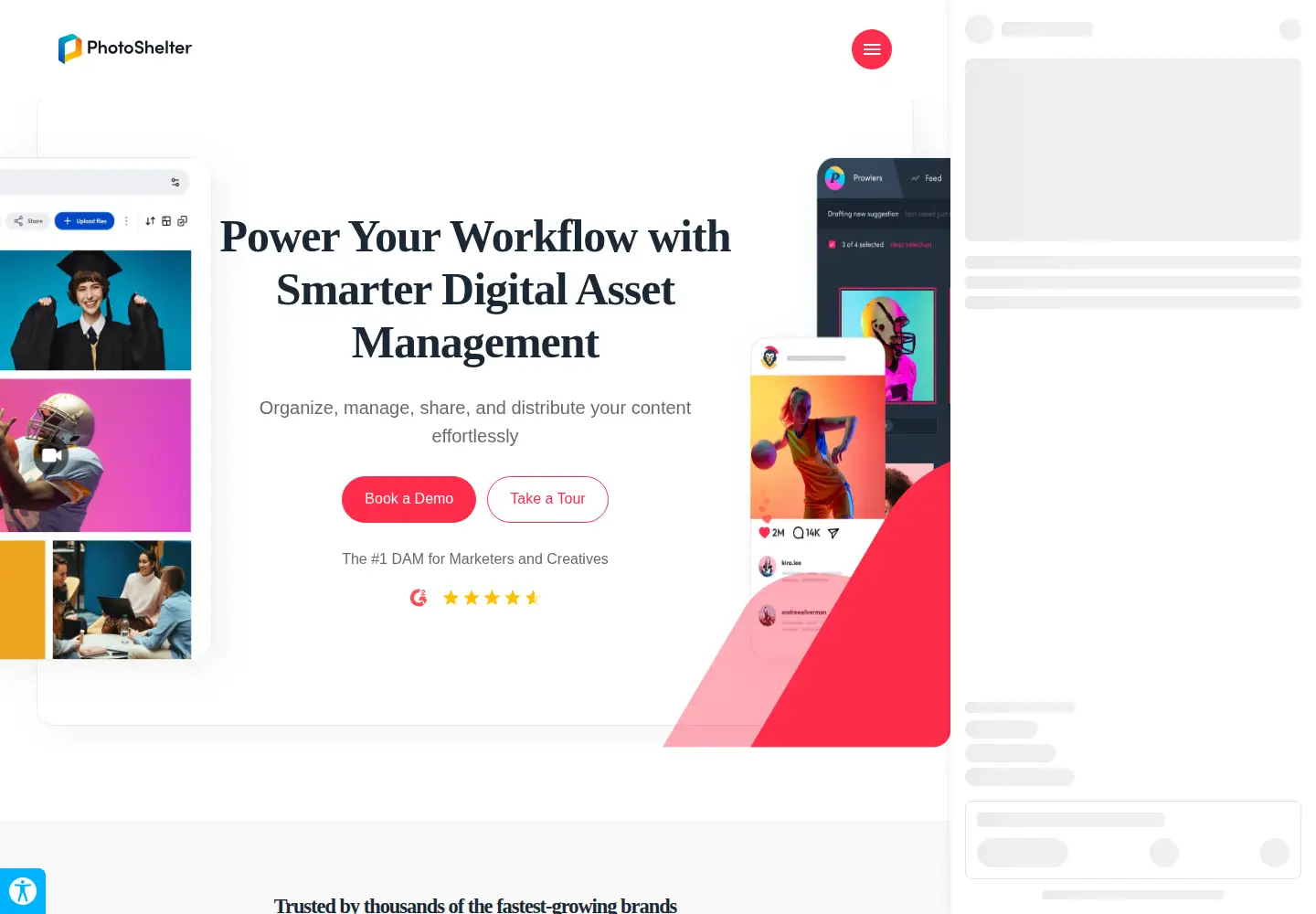 Screenshot of photoshelter.com