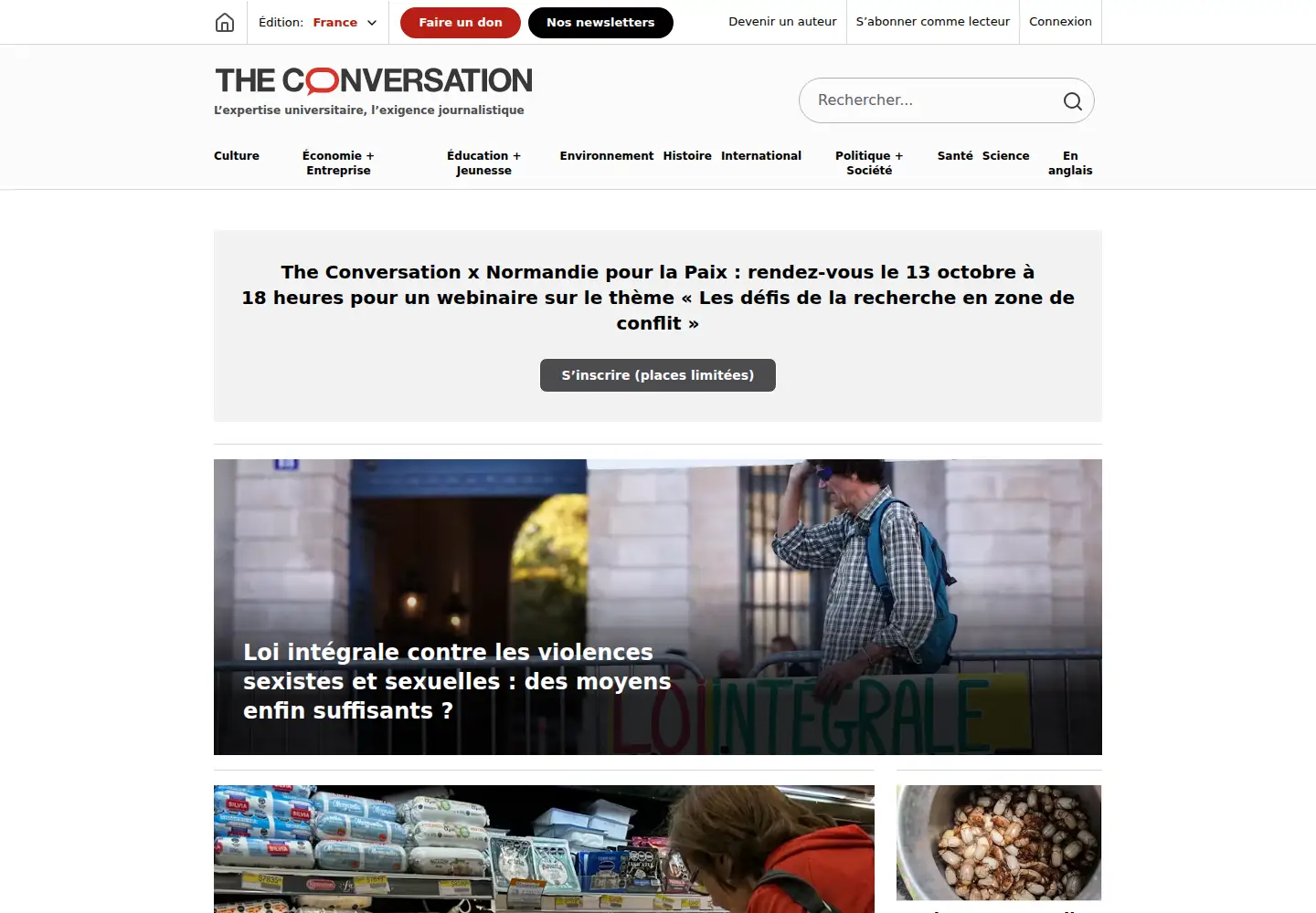 Screenshot of theconversation.com