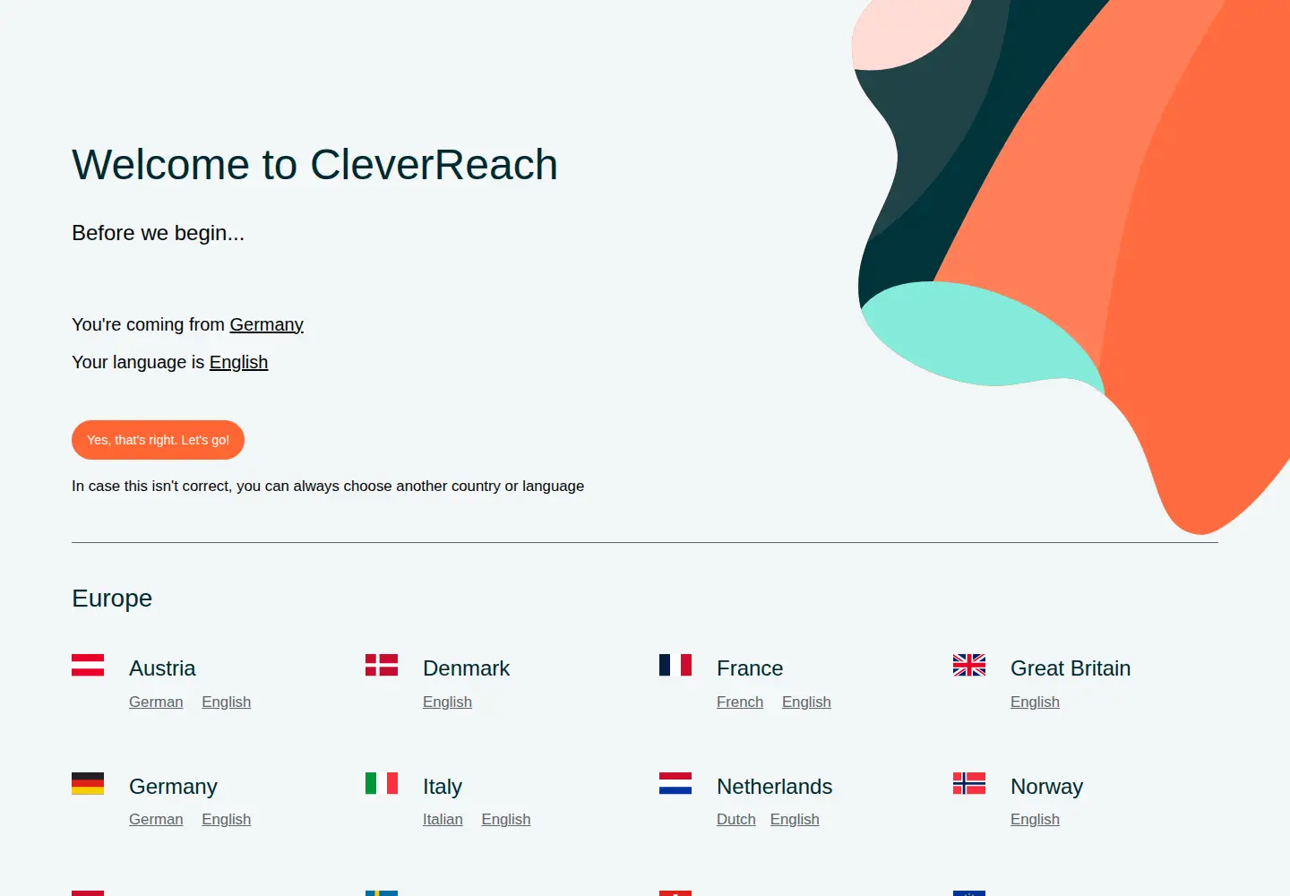 Screenshot of cleverreach.com
