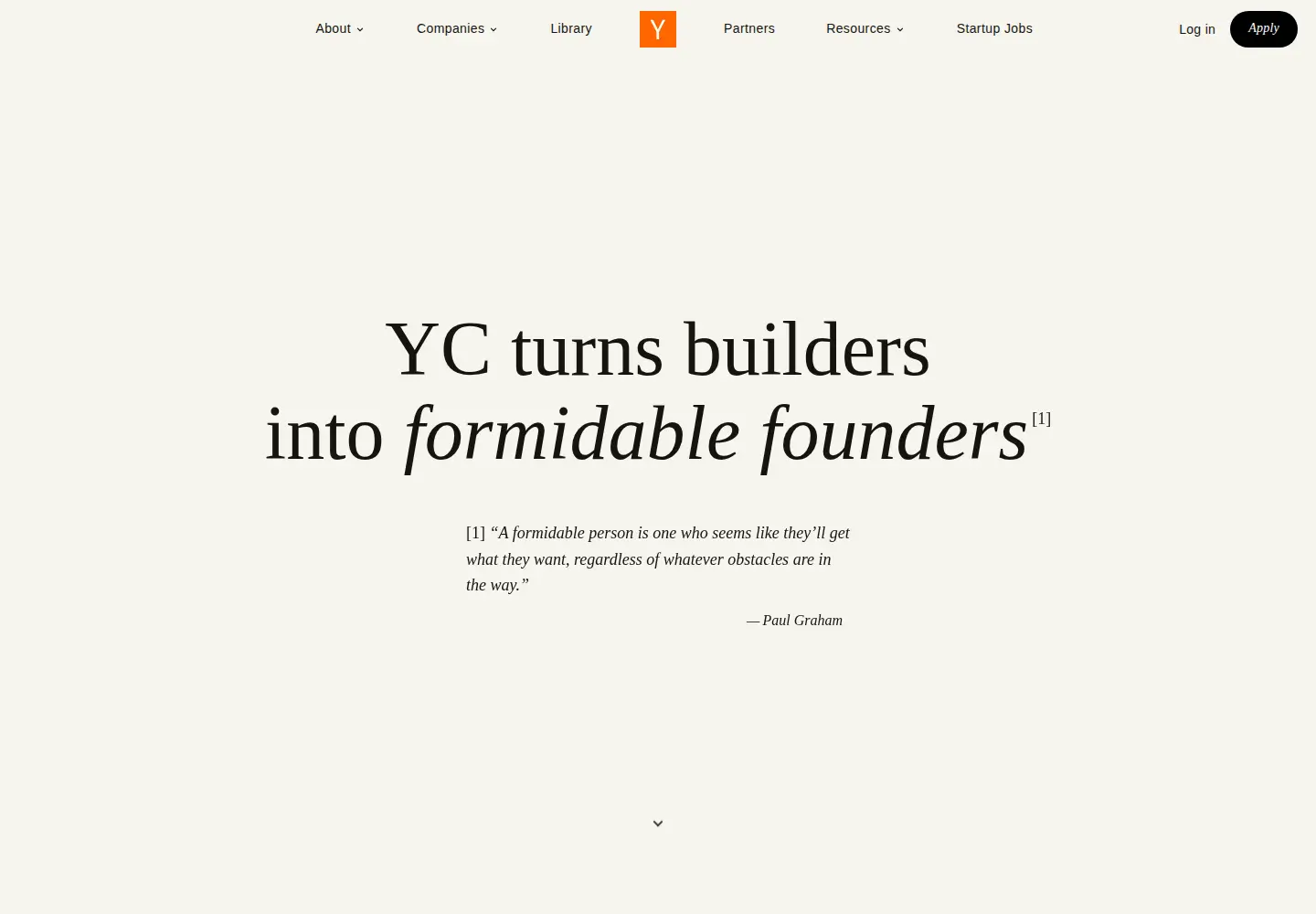 Screenshot of ycombinator.com