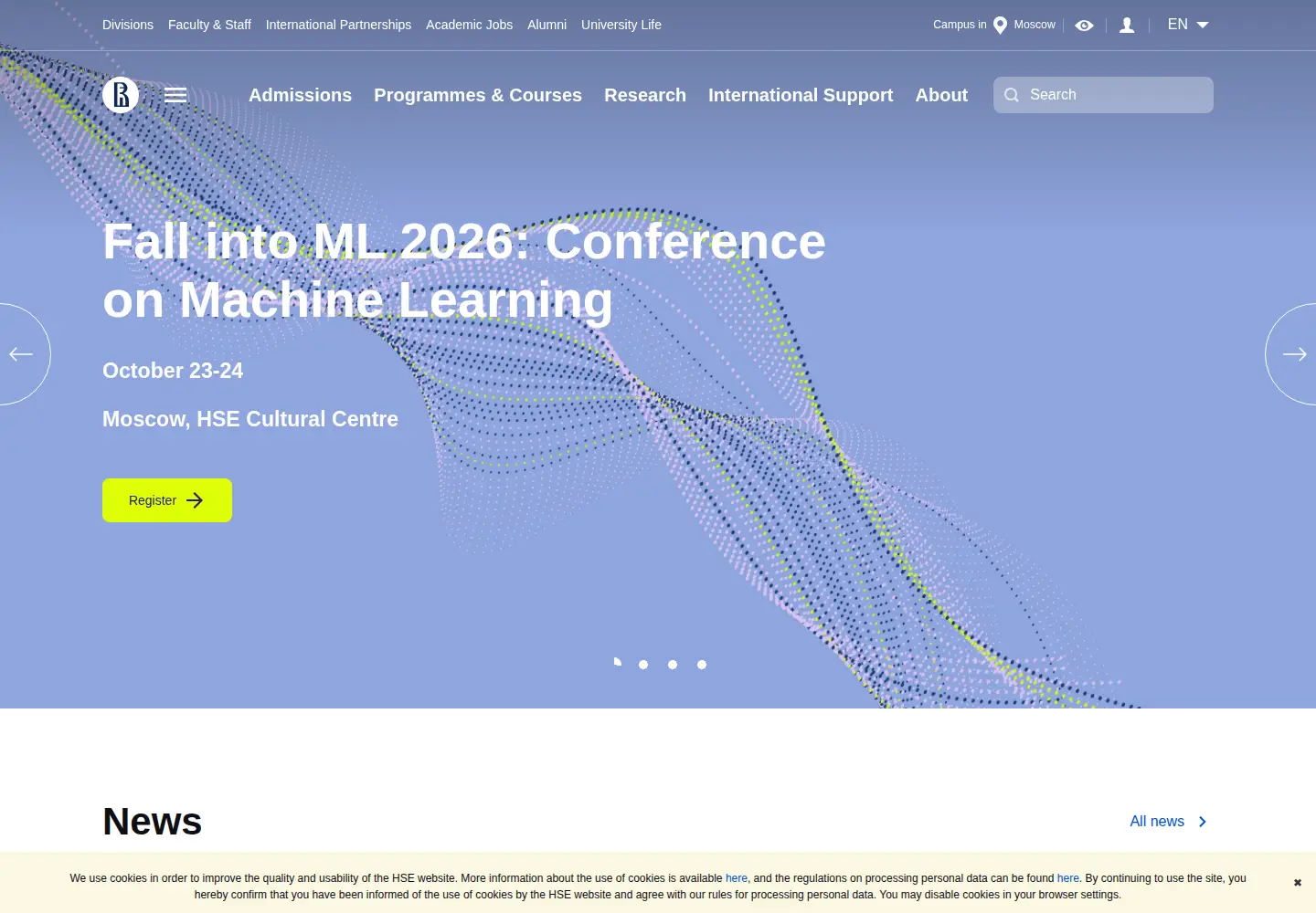 Screenshot of hse.ru