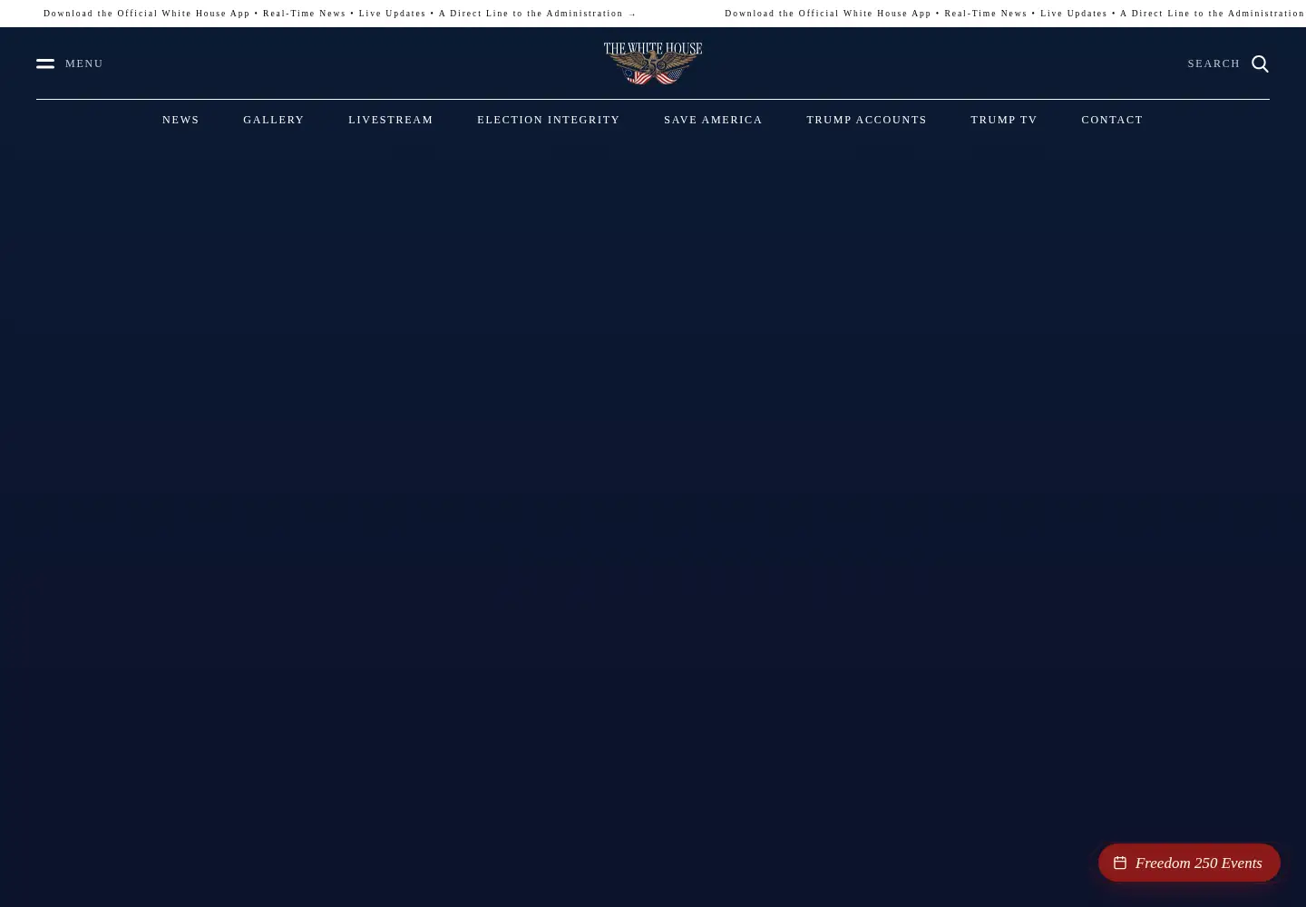 Screenshot of whitehouse.gov