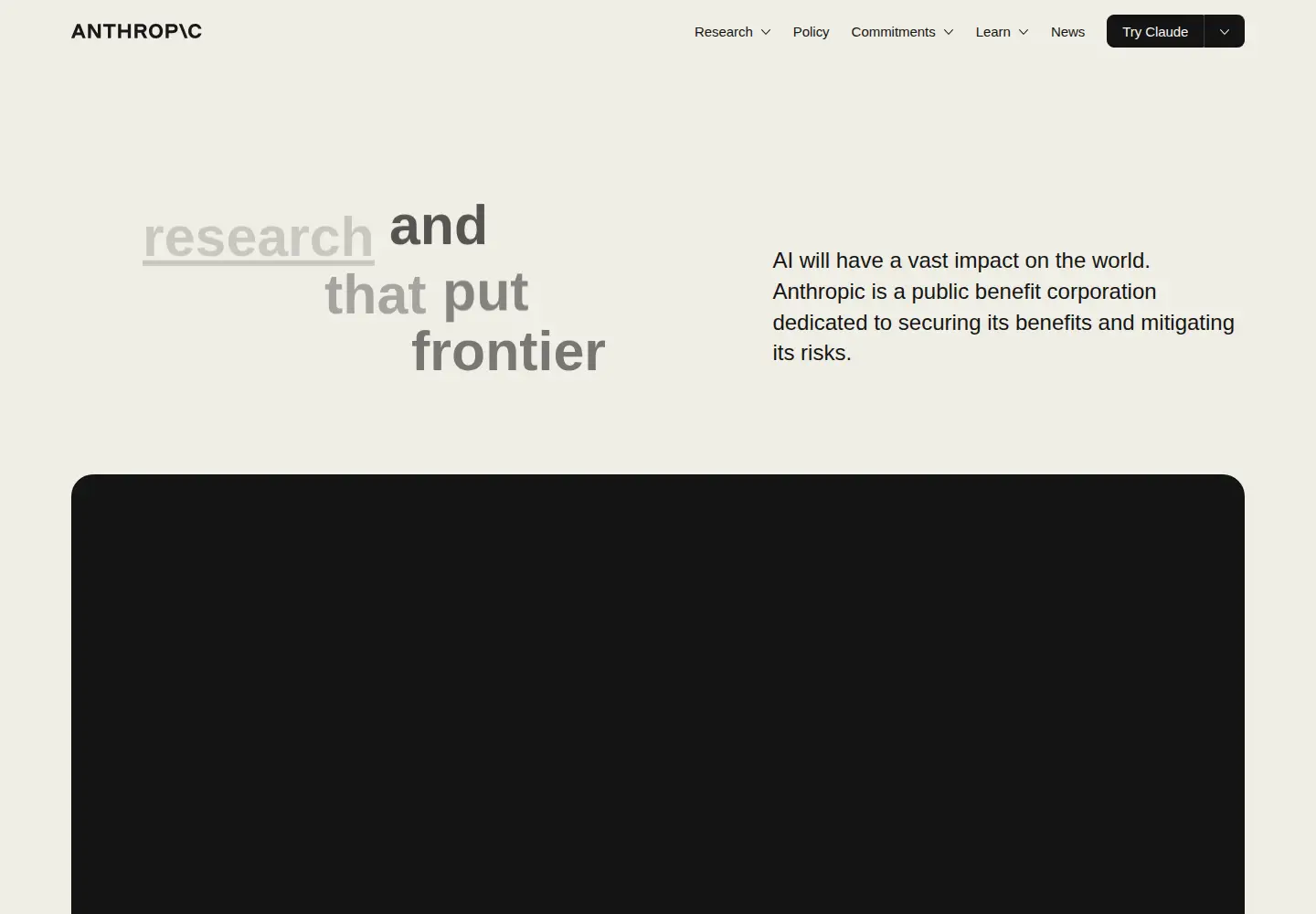 Screenshot of anthropic.com