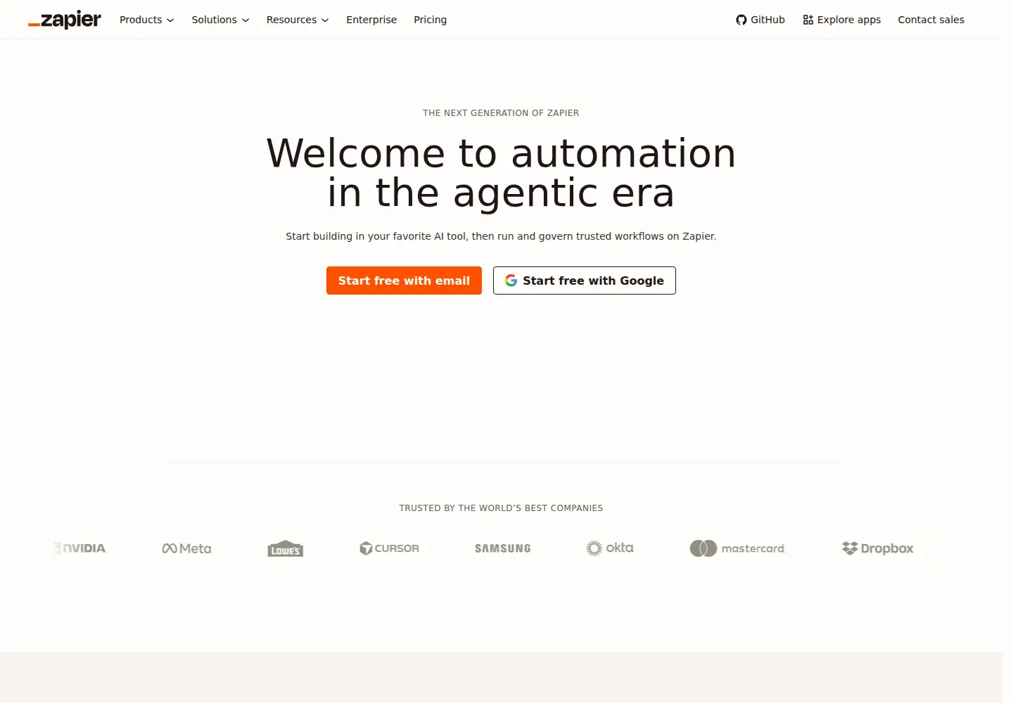 Screenshot of zapier.com
