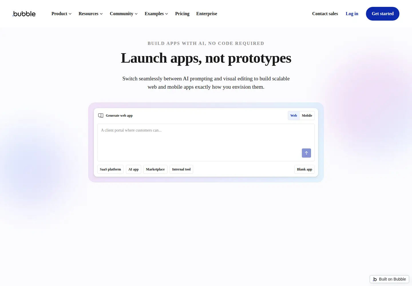 Screenshot of bubble.io