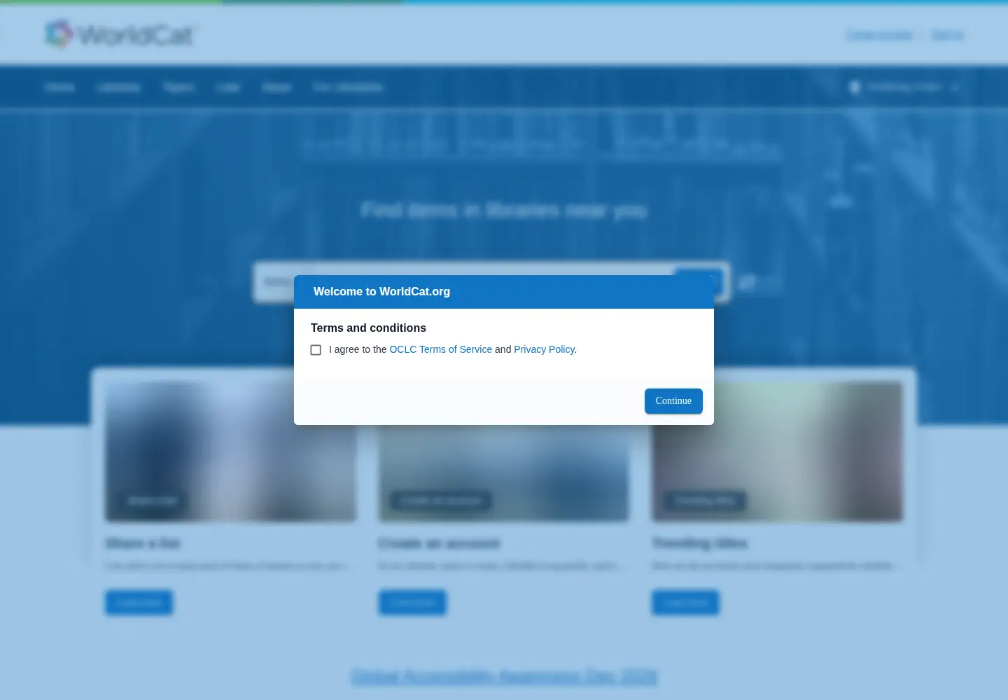 Screenshot of worldcat.org