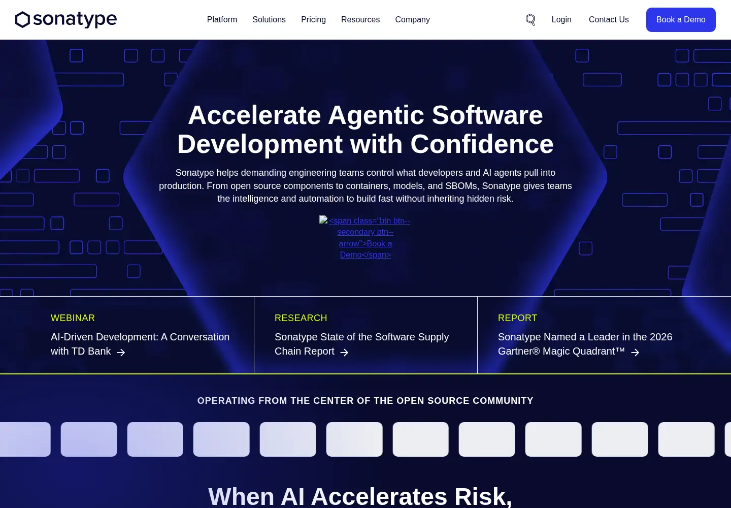 Screenshot of sonatype.com