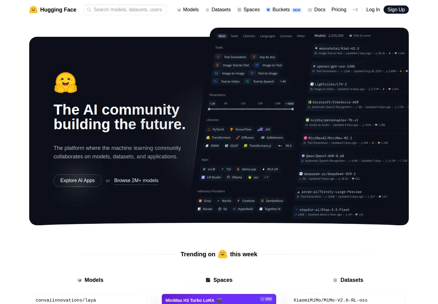Screenshot of huggingface.co