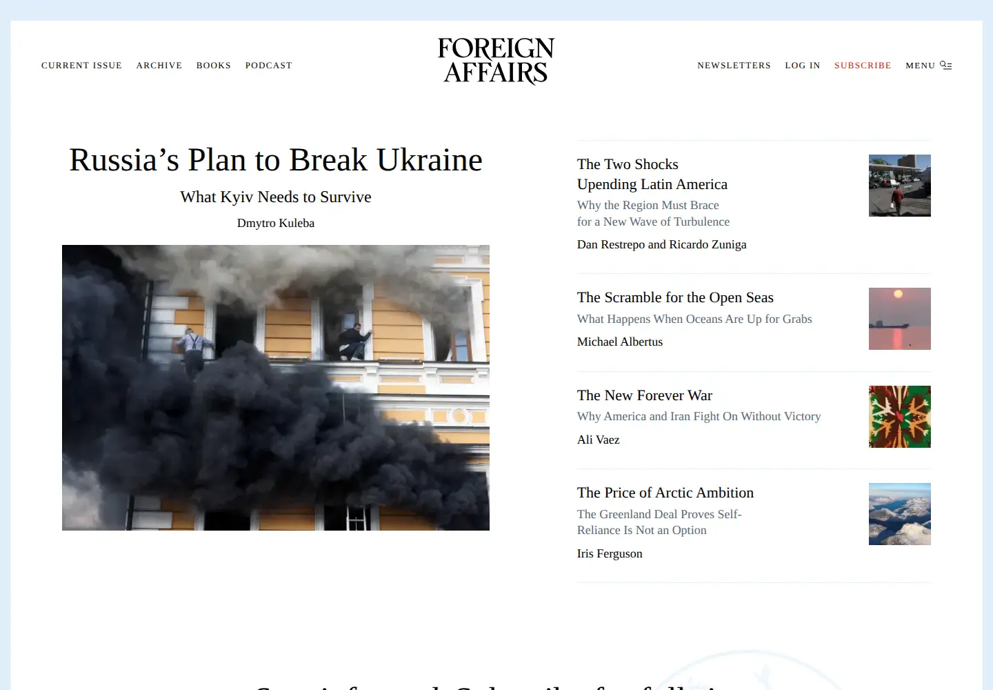Screenshot of foreignaffairs.com