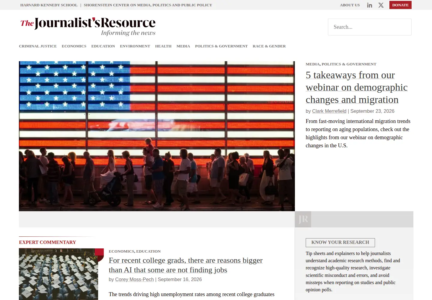 Screenshot of journalistsresource.org