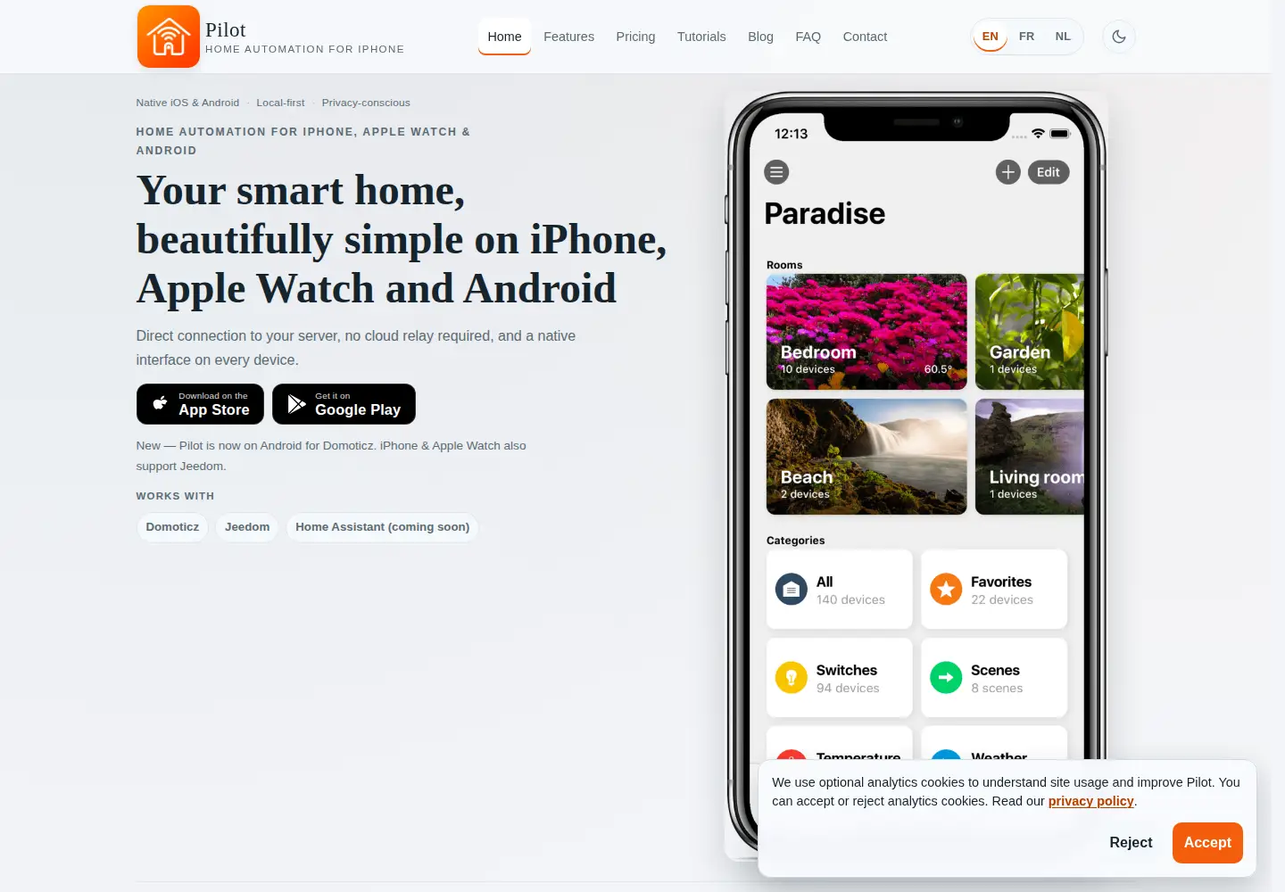 Screenshot of pilothomecontrol.com