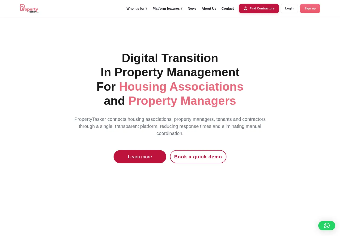 Screenshot of propertytasker.com