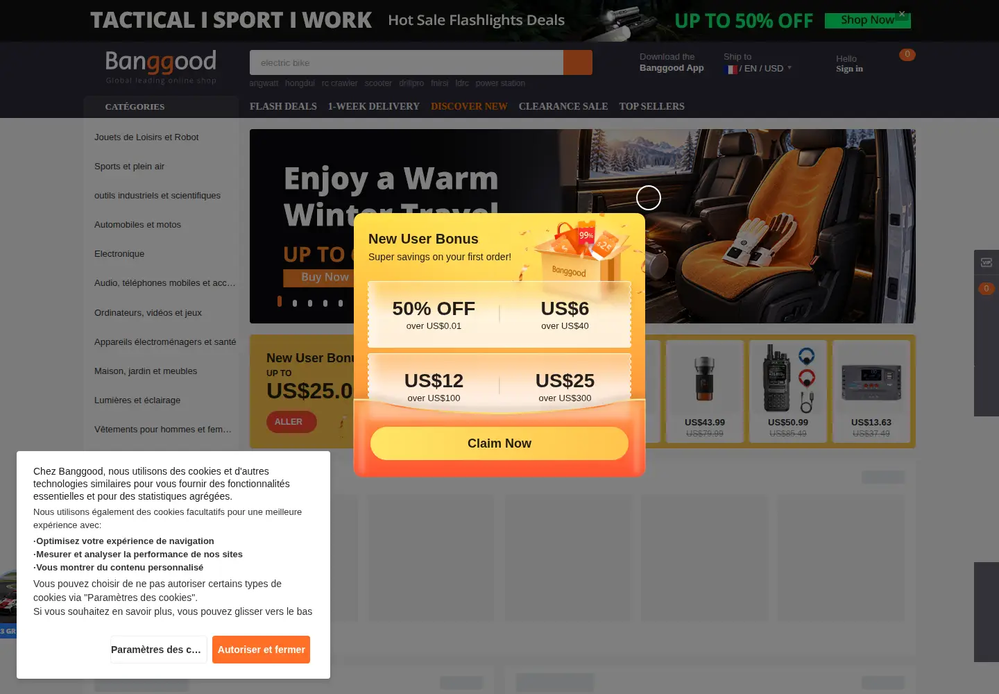 Screenshot of banggood.com