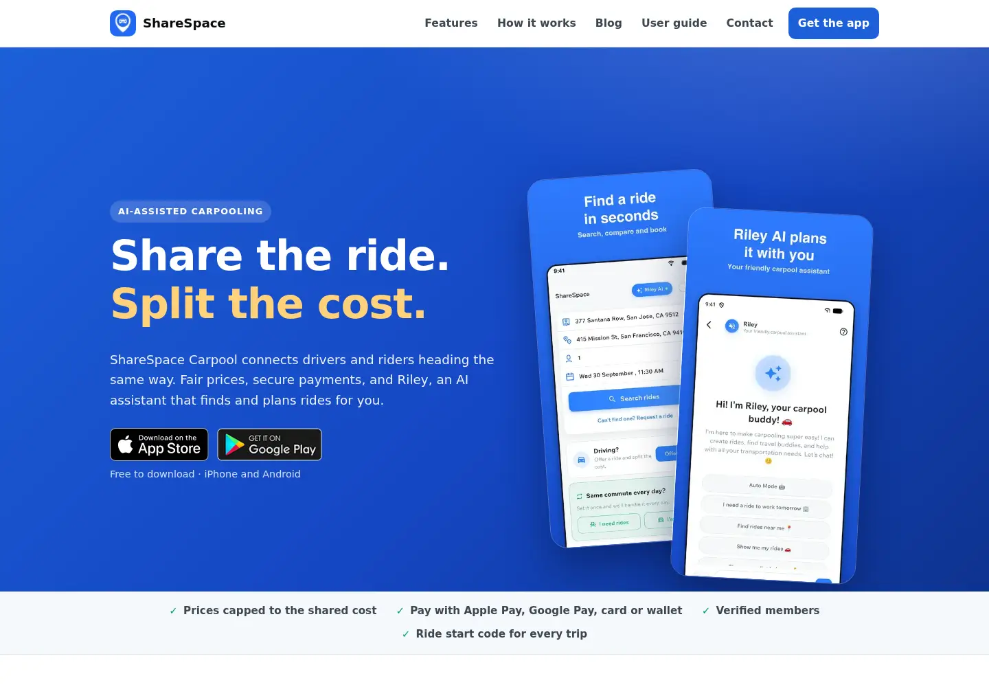 Screenshot of sharespacecarpool.com
