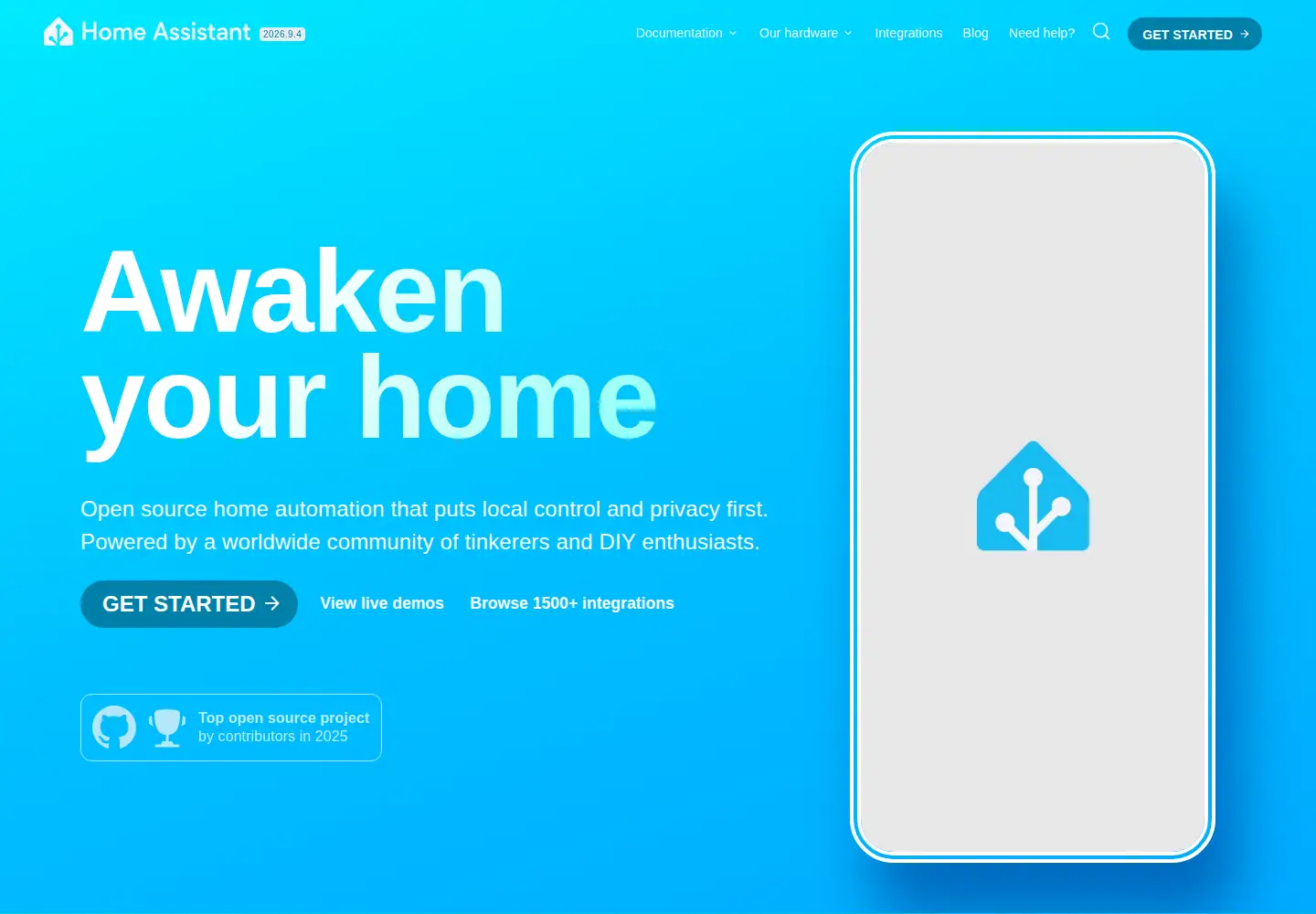 Screenshot of home-assistant.io