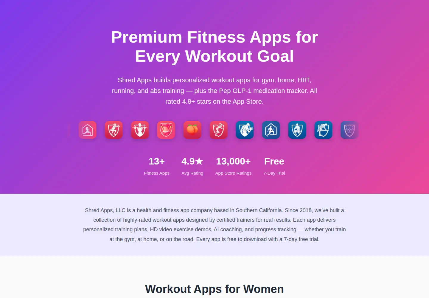 Screenshot of shredapps.com