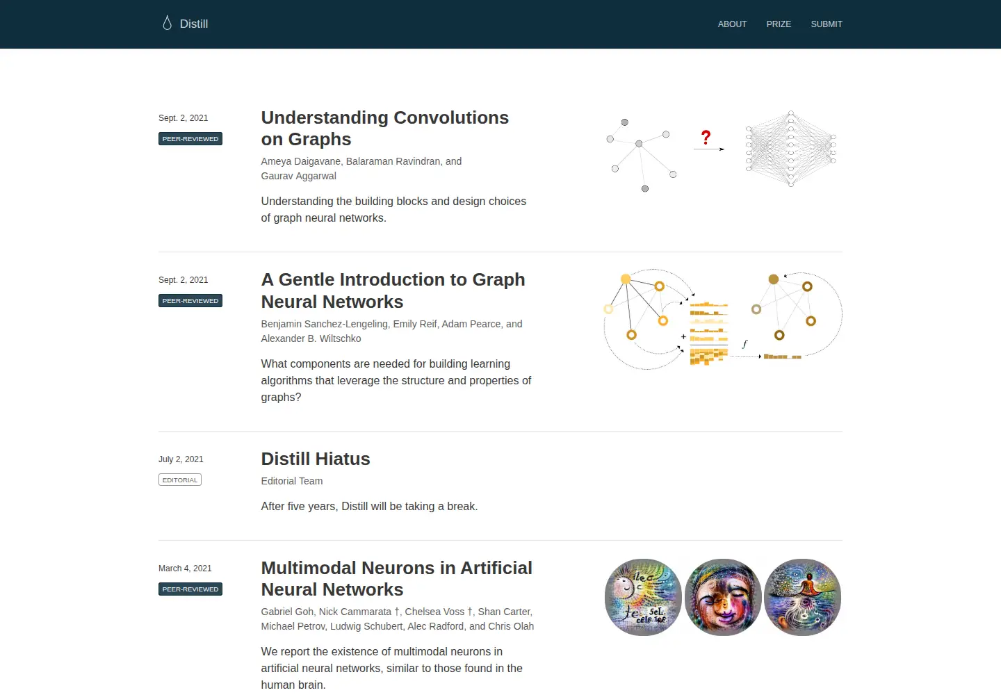 Screenshot of distill.pub
