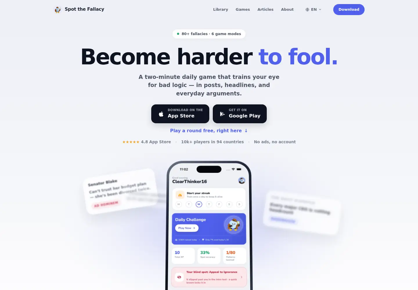 Screenshot of spotfallacy.com