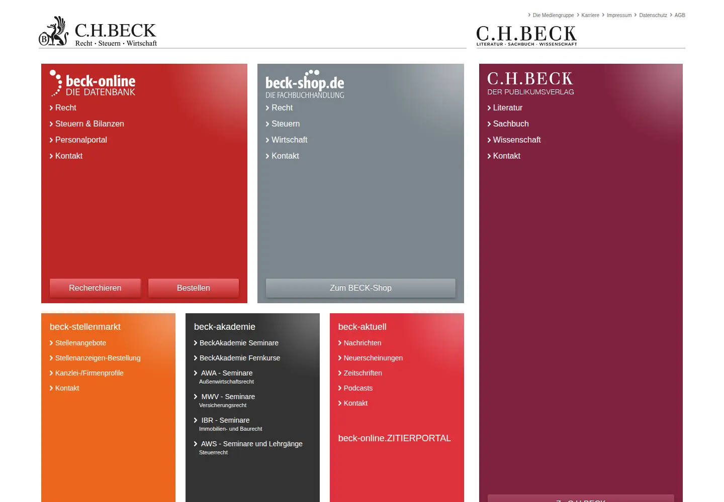 Screenshot of beck.de