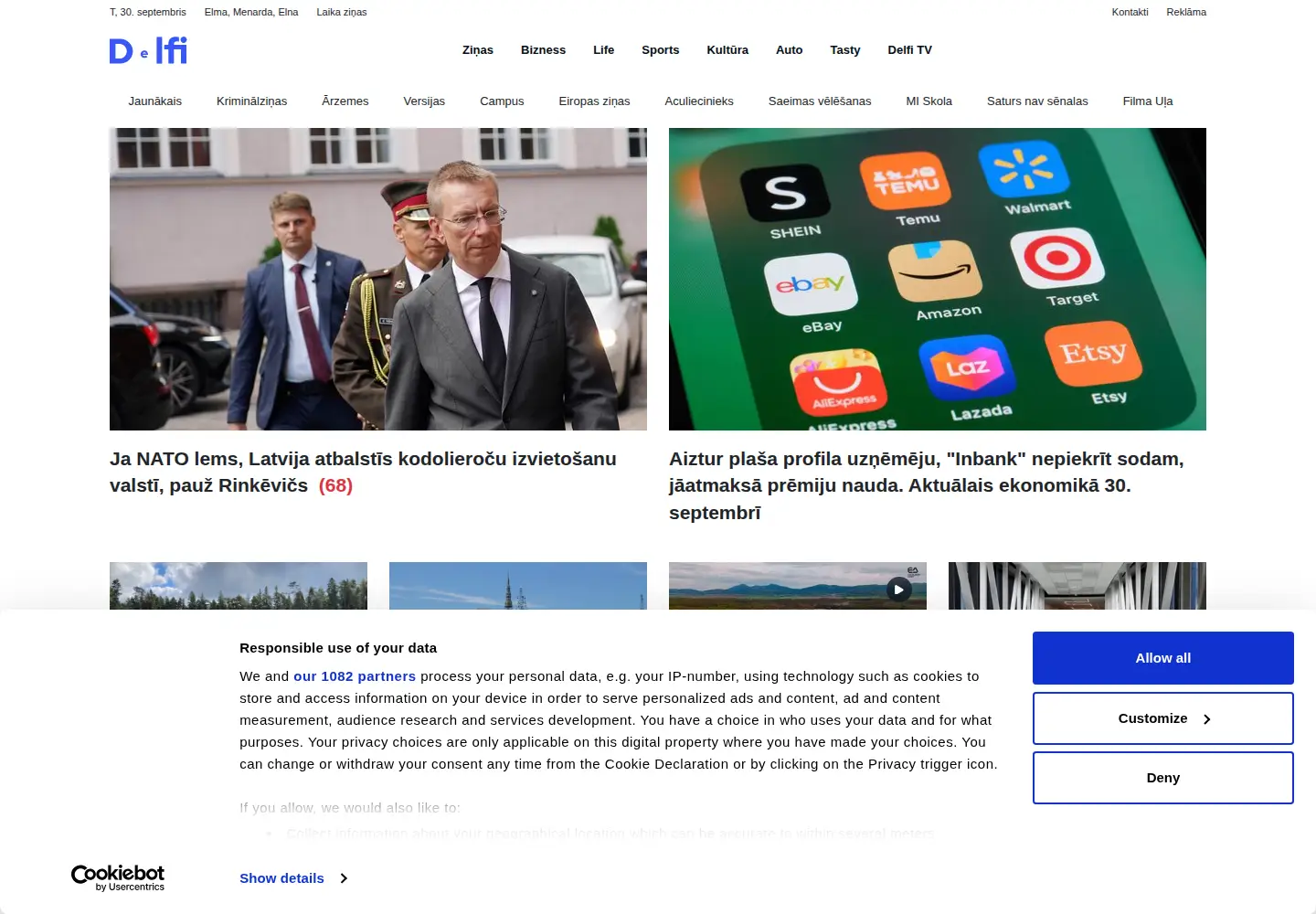 Screenshot of delfi.lv