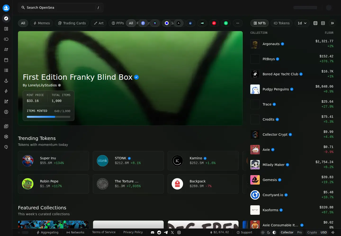 Screenshot of opensea.io