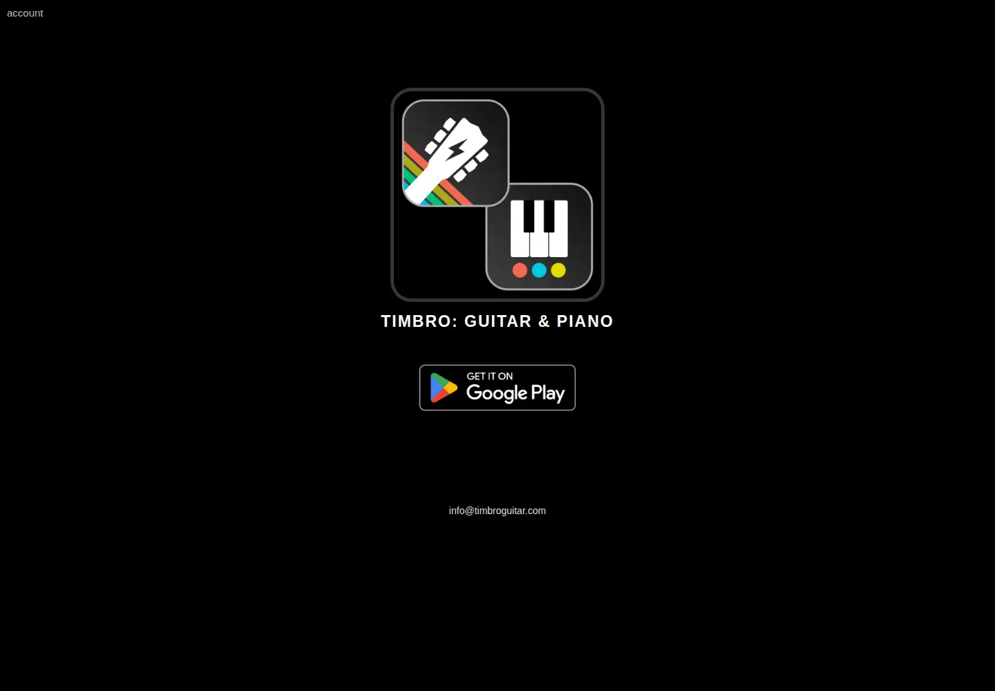 Captured homepage of timbroguitar.com in the current scan