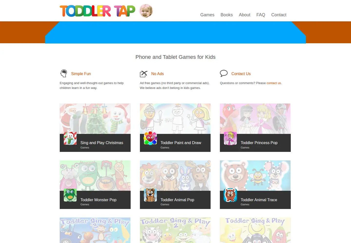 Screenshot of toddlertap.com